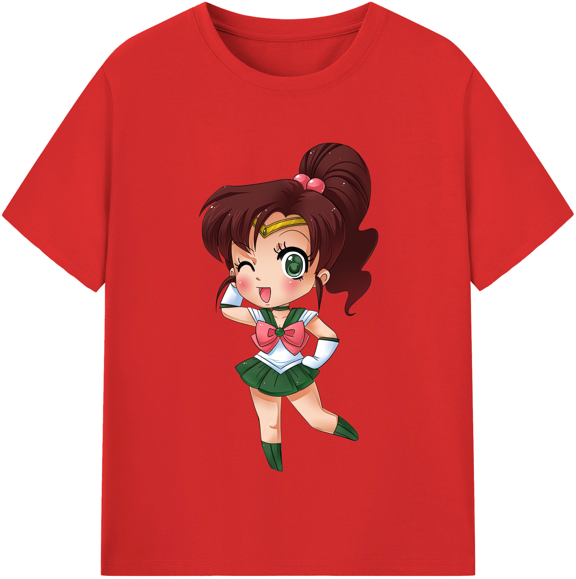（画像用） 美少女戦士セーラームーン 木野 まこと きの まこと Sailor Moon Kino Makoto （セーラージュピター；Sailor Jupiter） レディースカジュアルプリントTシャツ（綿100％）