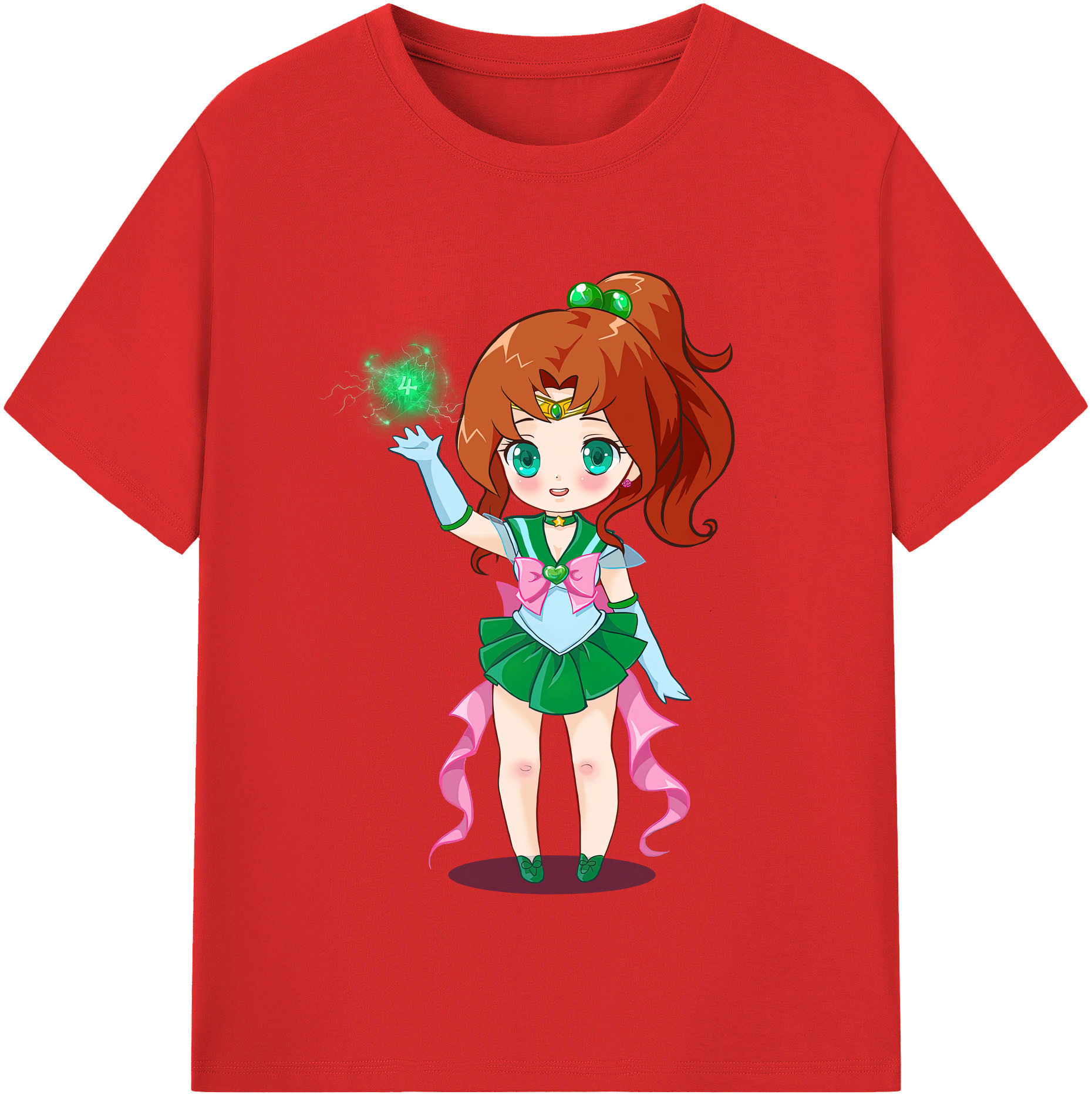 （画像用） 美少女戦士セーラームーン 木野 まこと きの まこと Sailor Moon Kino Makoto （セーラージュピター；Sailor Jupiter） レディースカジュアルプリントTシャツ（綿100％）