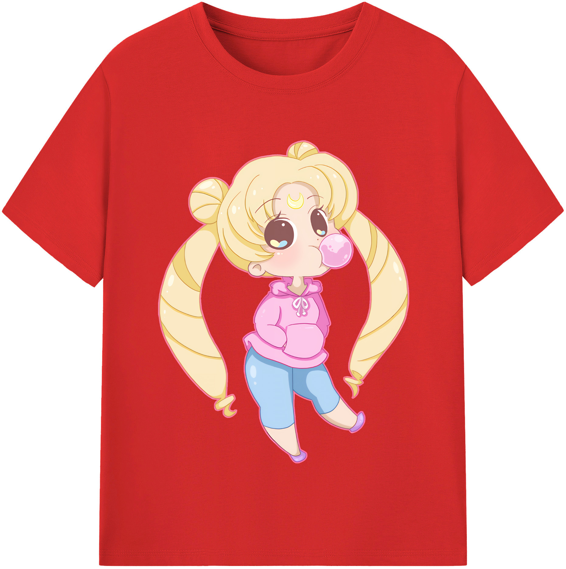 （画像用） 美少女戦士セーラームーン 愛野 美奈子 あいの みなこ Sailor Moon Aino Minako レディースカジュアルプリントTシャツ（綿100％）