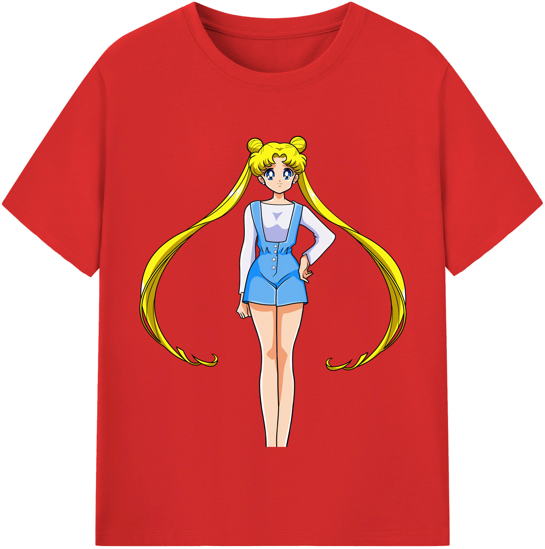 （画像用） 美少女戦士セーラームーン 愛野 美奈子 あいの みなこ Sailor Moon Aino Minako レディースカジュアルプリントTシャツ（綿100％）