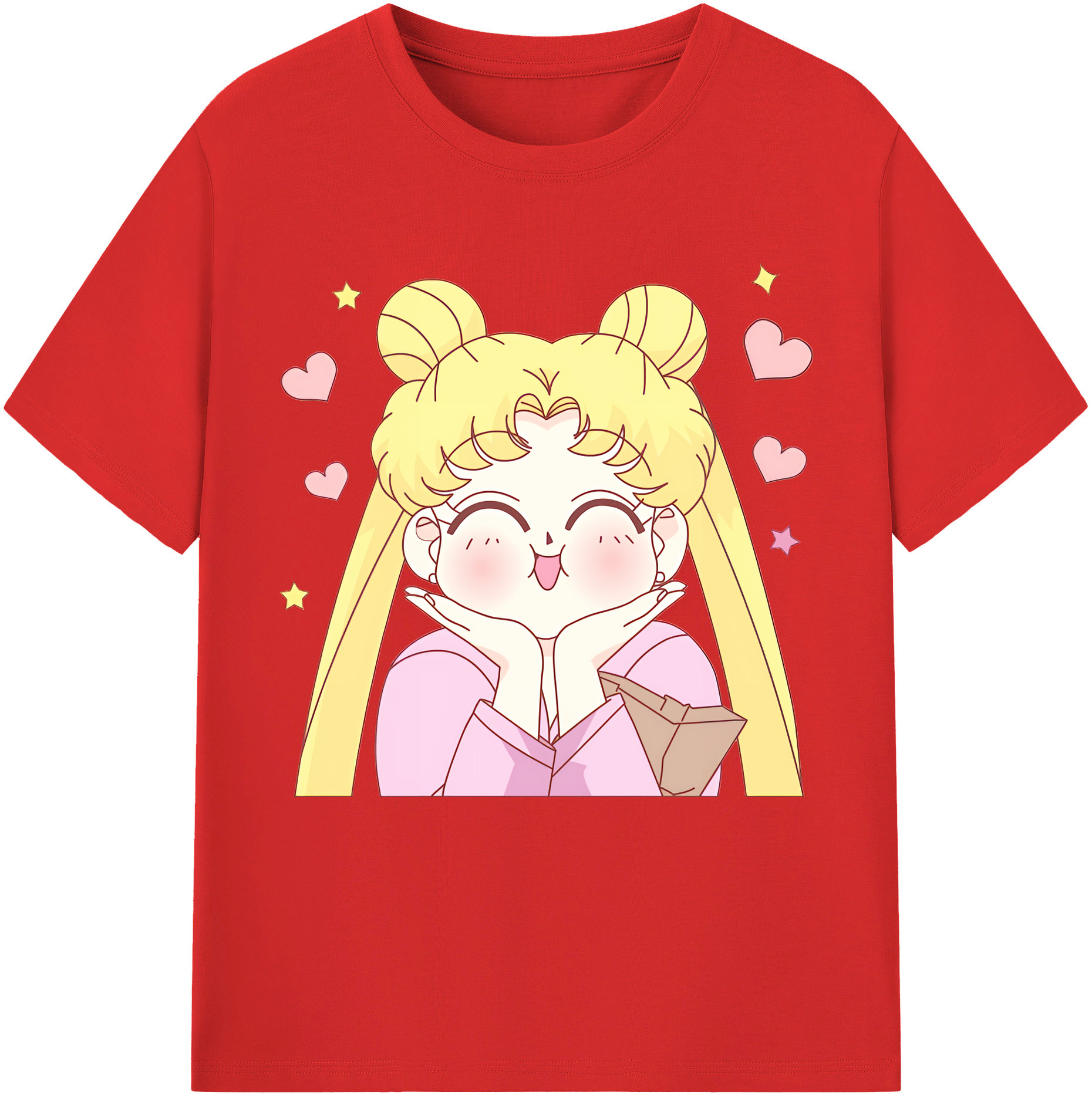 （画像用） 美少女戦士セーラームーン 愛野 美奈子 あいの みなこ Sailor Moon Aino Minako レディースカジュアルプリントTシャツ（綿100％）