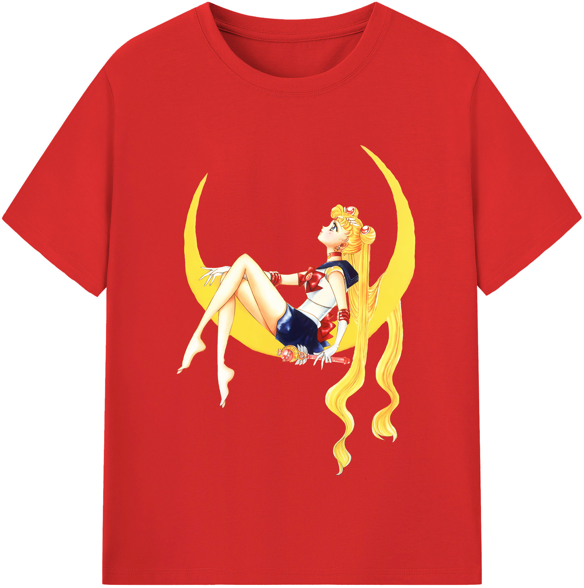 （画像用） 美少女戦士セーラームーン 月野 うさぎ つきの うさぎ Sailor Moon Tsukino Usagi レディースカジュアルプリントTシャツ（綿100％）