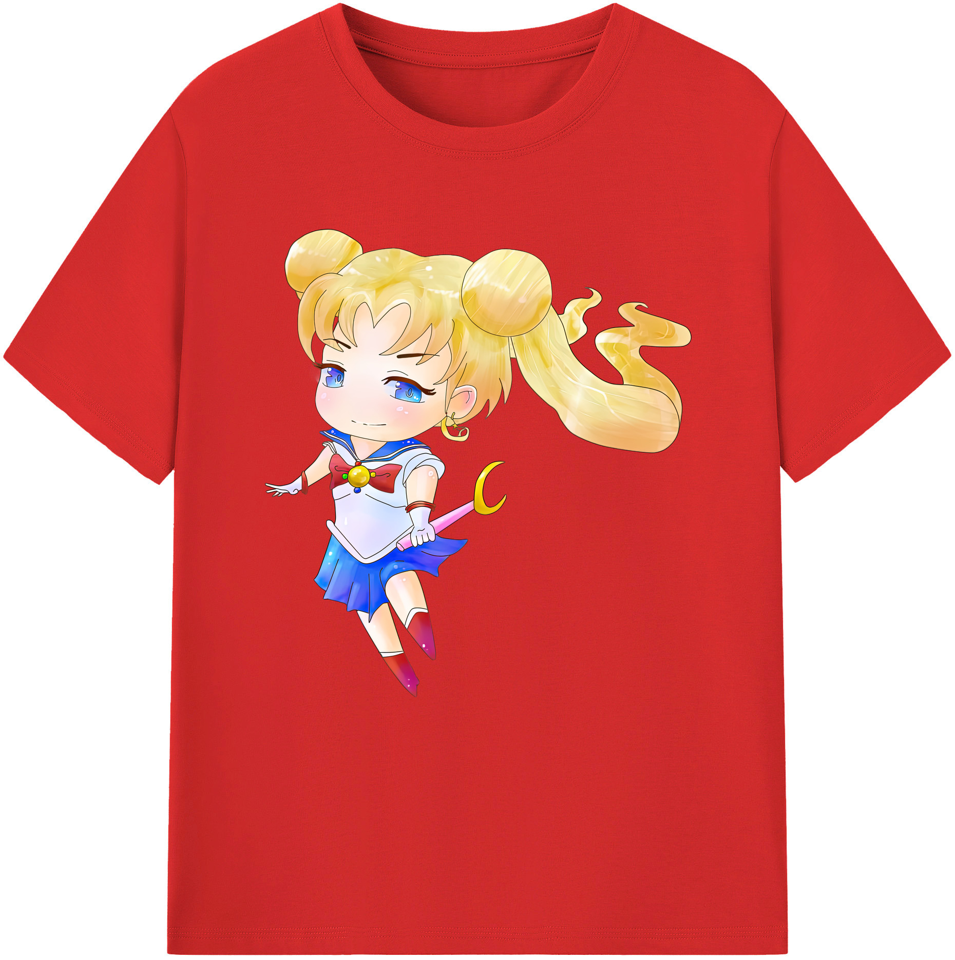 （画像用） 美少女戦士セーラームーン 愛野 美奈子 あいの みなこ Sailor Moon Aino Minako レディースカジュアルプリントTシャツ（綿100％）