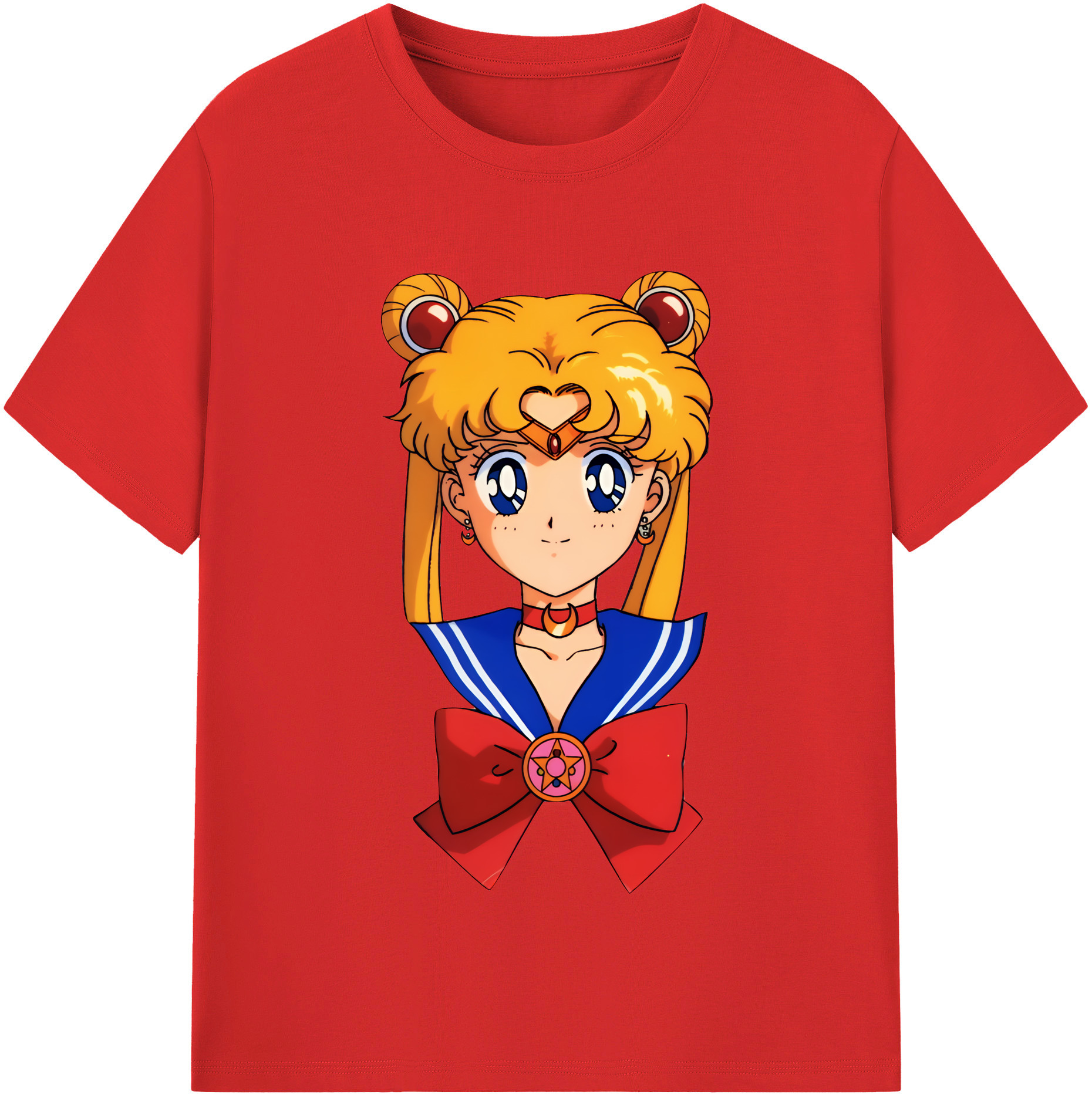 （画像用） 美少女戦士セーラームーン 月野 うさぎ つきの うさぎ Sailor Moon Tsukino Usagi レディースカジュアルプリントTシャツ（綿100％）