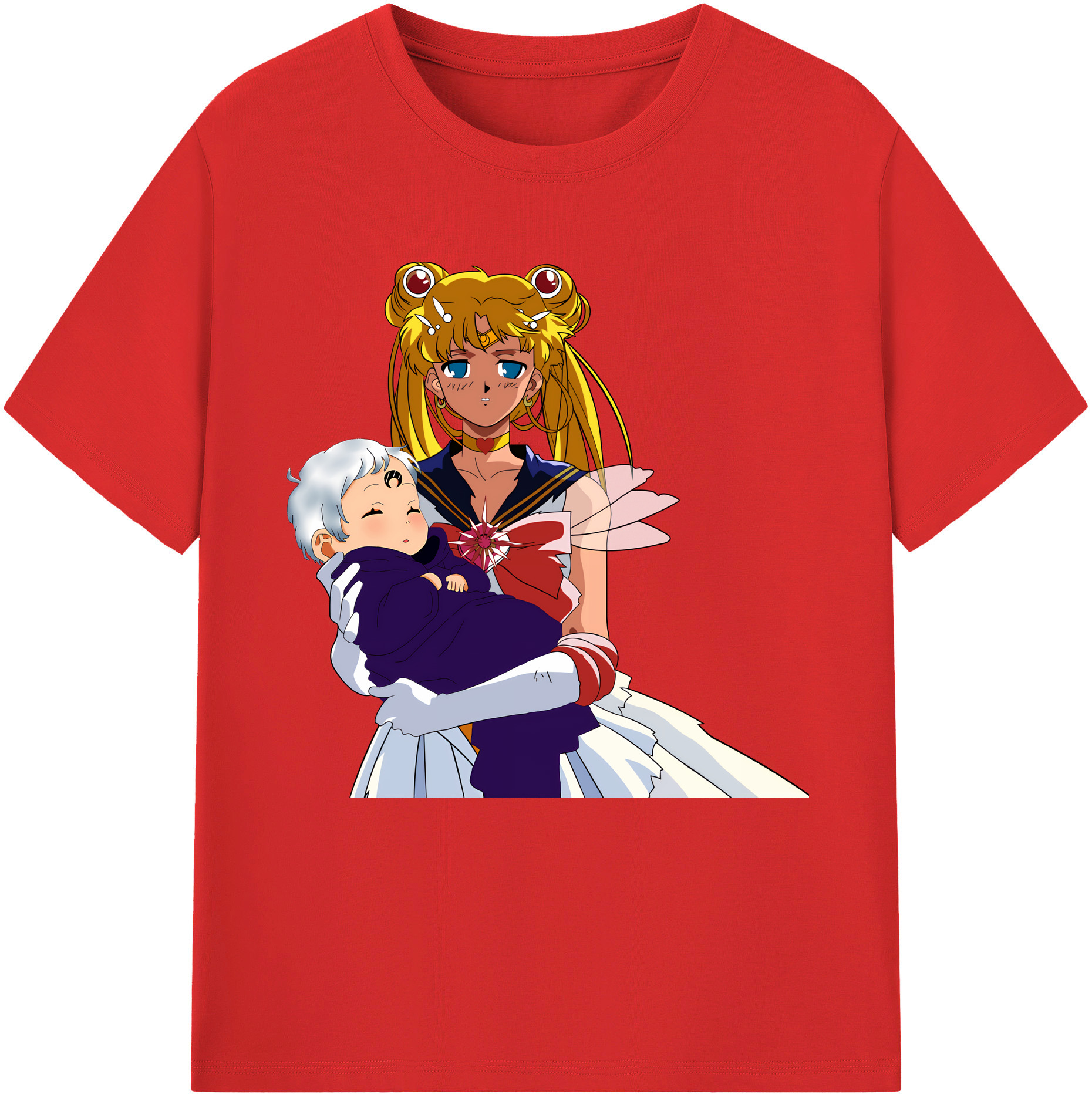 （画像用） 美少女戦士セーラームーン 月野 うさぎ つきの うさぎ Sailor Moon Tsukino Usagi レディースカジュアルプリントTシャツ（綿100％）