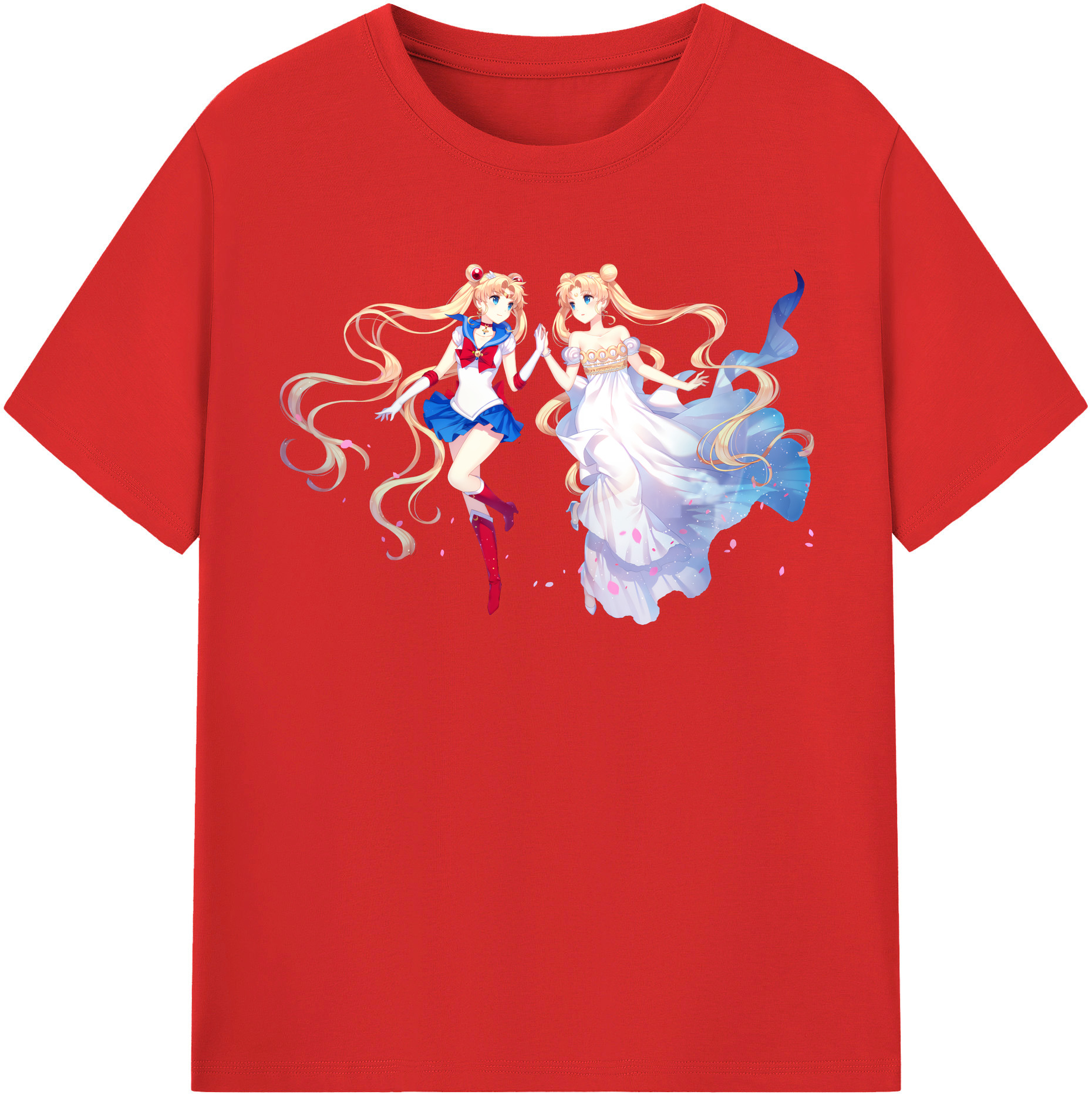 （画像用） 美少女戦士セーラームーン 月野 うさぎ つきの うさぎ Sailor Moon Tsukino Usagi レディースカジュアルプリントTシャツ（綿100％）