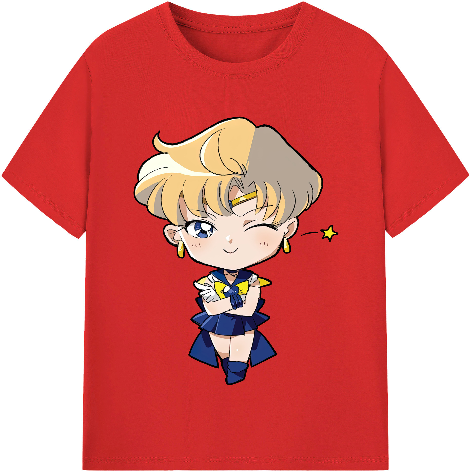 （画像用） 美少女戦士セーラームーン 天王はるか Sailor Moon Tenoh Haruka レディースカジュアルプリントTシャツ（綿100％）