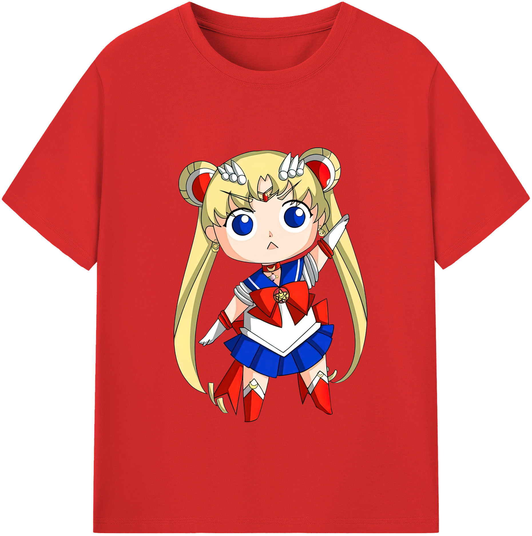 （画像用） 美少女戦士セーラームーン 月野 うさぎ つきの うさぎ Sailor Moon Tsukino Usagi レディースカジュアルプリントTシャツ（綿100％）