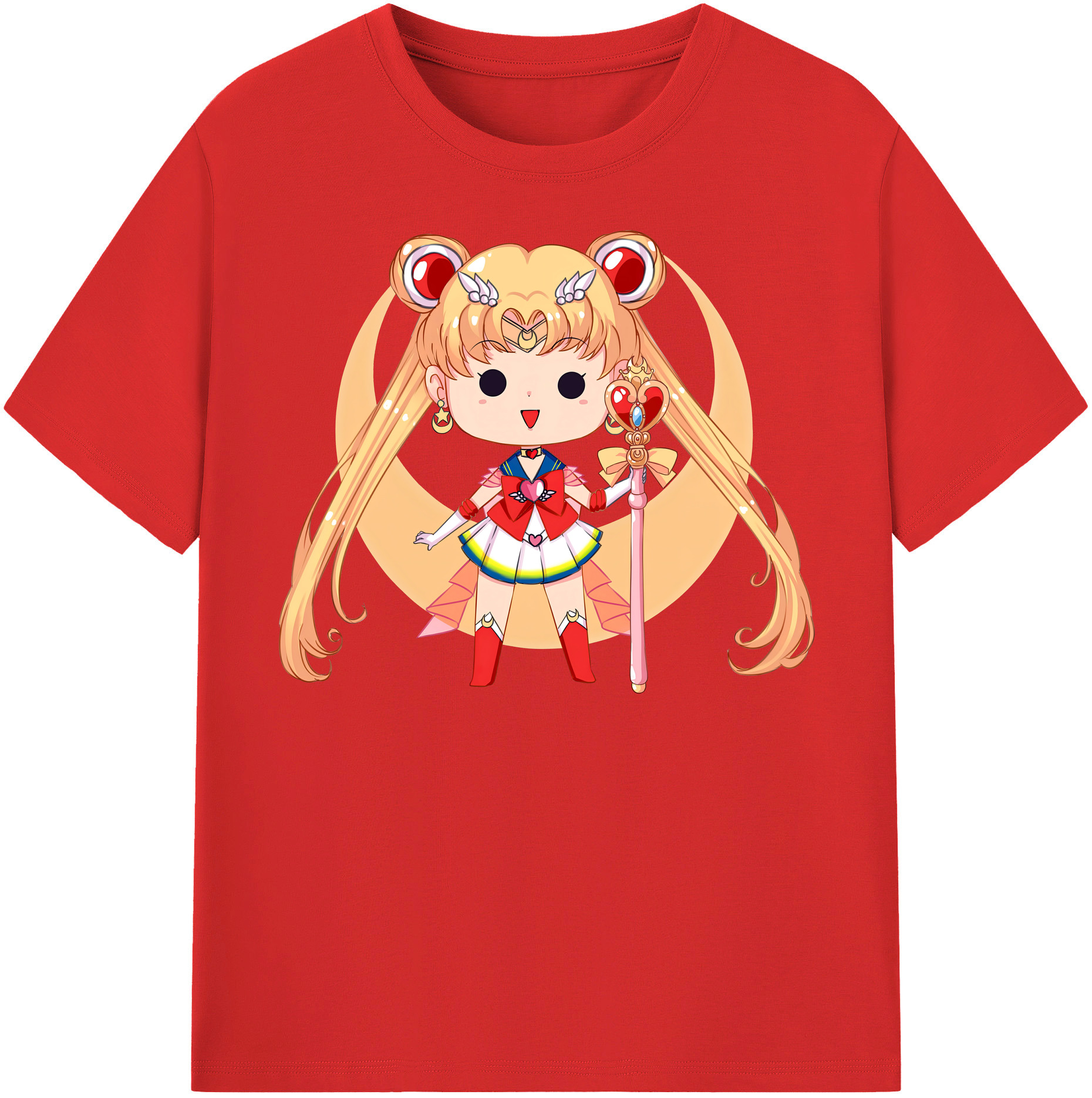 （画像用） 美少女戦士セーラームーン 月野 うさぎ つきの うさぎ Sailor Moon Tsukino Usagi レディースカジュアルプリントTシャツ（綿100％）