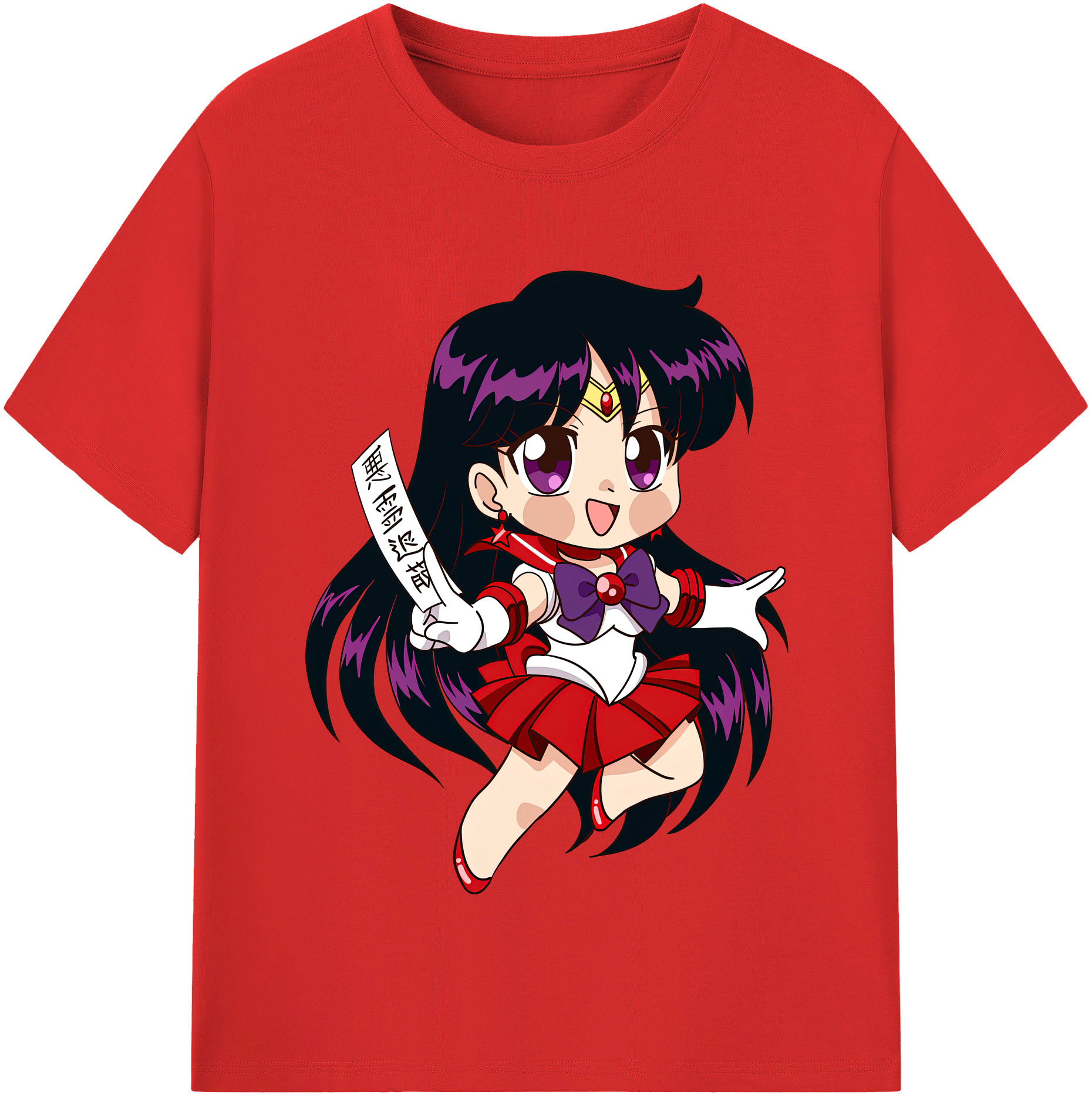 （画像用） 美少女戦士セーラームーン 火野レイ ひの レイ Sailor Moon Hino Rei （セーラーマーズ,Sailor Mars） レディースカジュアルプリントTシャツ（綿100％）