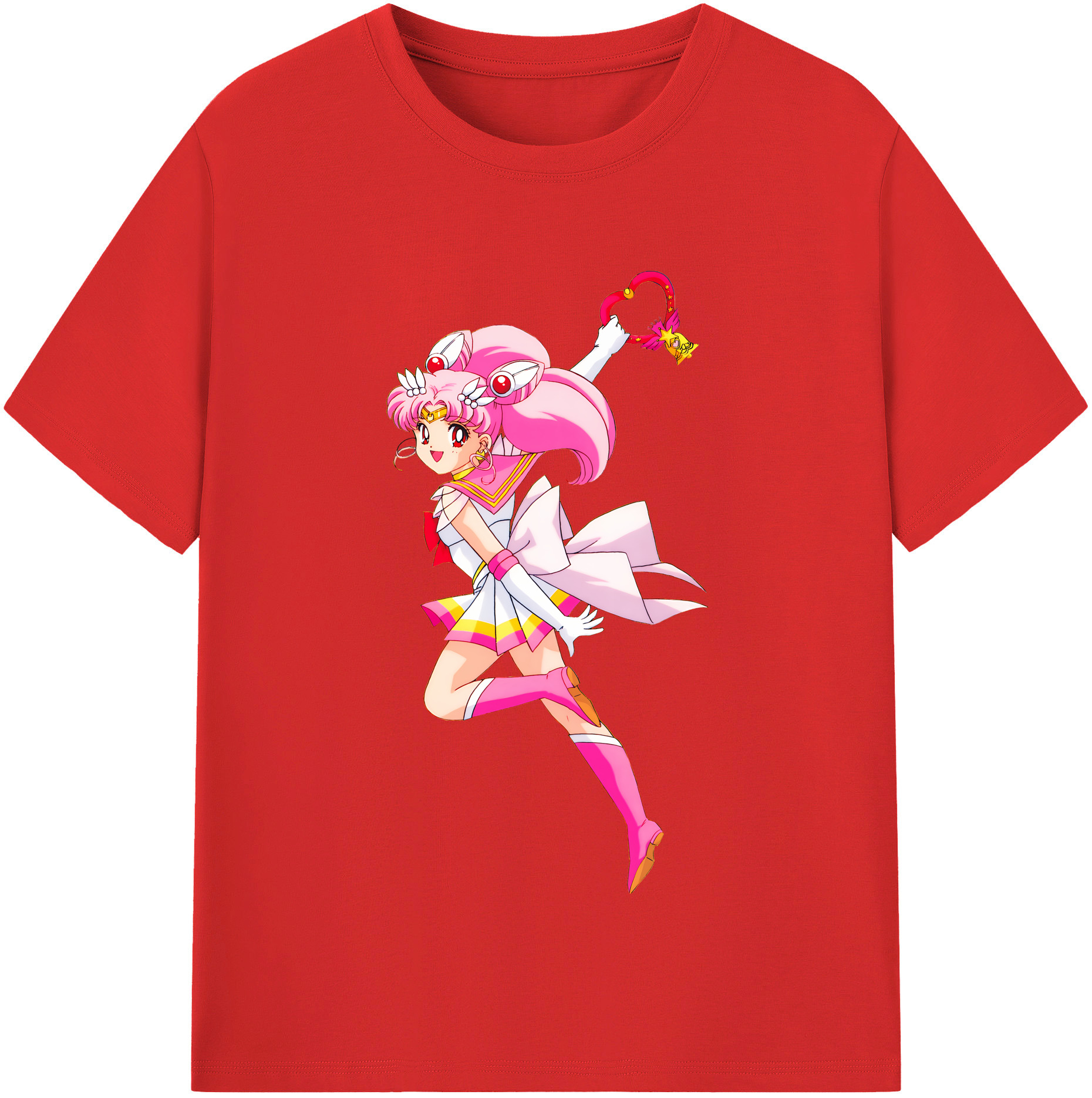 （画像用） 美少女戦士セーラームーン ちびうさ Sailor Moon Chibiusa Tsukino Usagi Small Lady Serenity レディースカジュアルプリントTシャツ（綿100％）