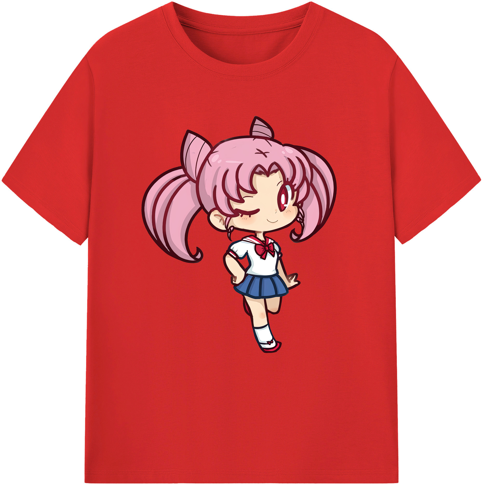 （画像用） 美少女戦士セーラームーン ちびうさ Sailor Moon Chibiusa Tsukino Usagi Small Lady Serenity レディースカジュアルプリントTシャツ（綿100％）
