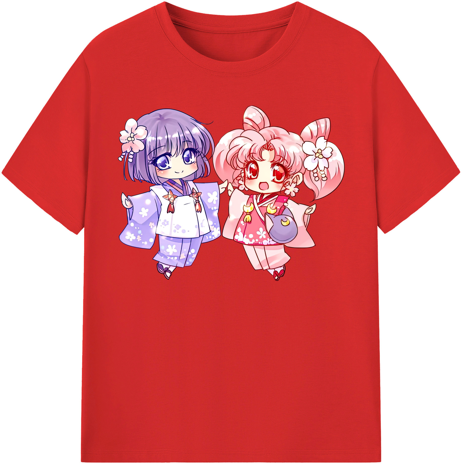 （画像用） 美少女戦士セーラームーン ちびうさ Sailor Moon Chibiusa Tsukino Usagi Small Lady Serenity レディースカジュアルプリントTシャツ（綿100％）