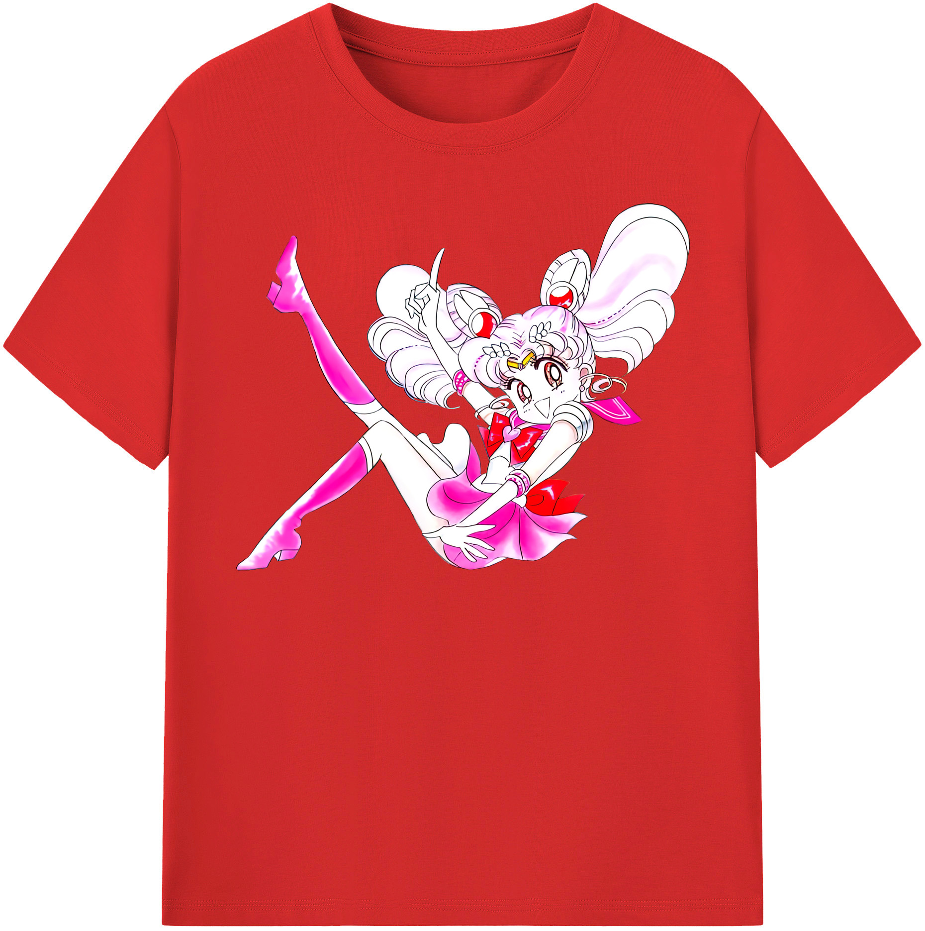 （画像用） 美少女戦士セーラームーン ちびうさ Sailor Moon Chibiusa Tsukino Usagi Small Lady Serenity レディースカジュアルプリントTシャツ（綿100％）
