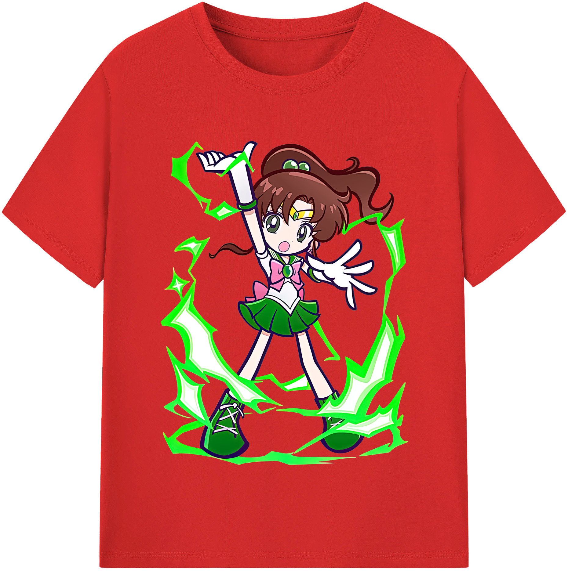 （画像用） 美少女戦士セーラームーン 木野 まこと きの まこと Sailor Moon Kino Makoto （セーラージュピター；Sailor Jupiter） レディースカジュアルプリントTシャツ（綿100％）