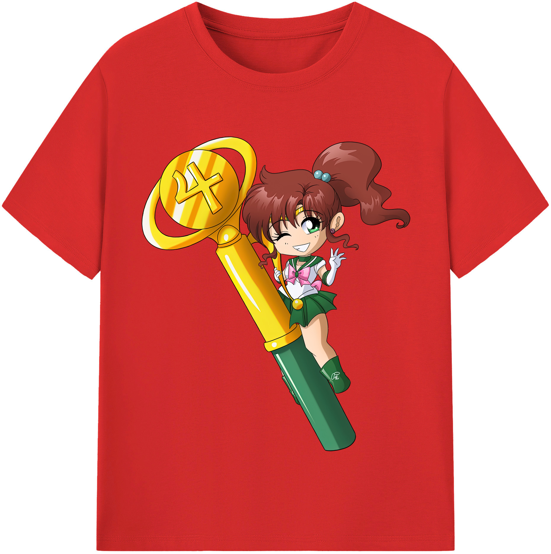 （画像用） 美少女戦士セーラームーン 木野 まこと きの まこと Sailor Moon Kino Makoto （セーラージュピター；Sailor Jupiter） レディースカジュアルプリントTシャツ（綿100％）