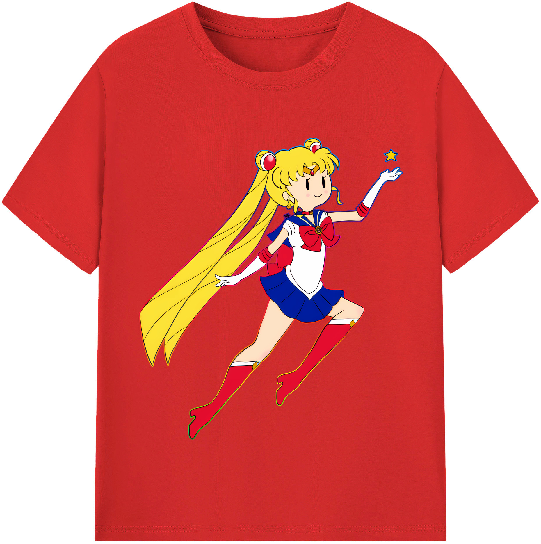 （画像用） 美少女戦士セーラームーン 月野 うさぎ つきの うさぎ Sailor Moon Tsukino Usagi レディースカジュアルプリントTシャツ（綿100％）