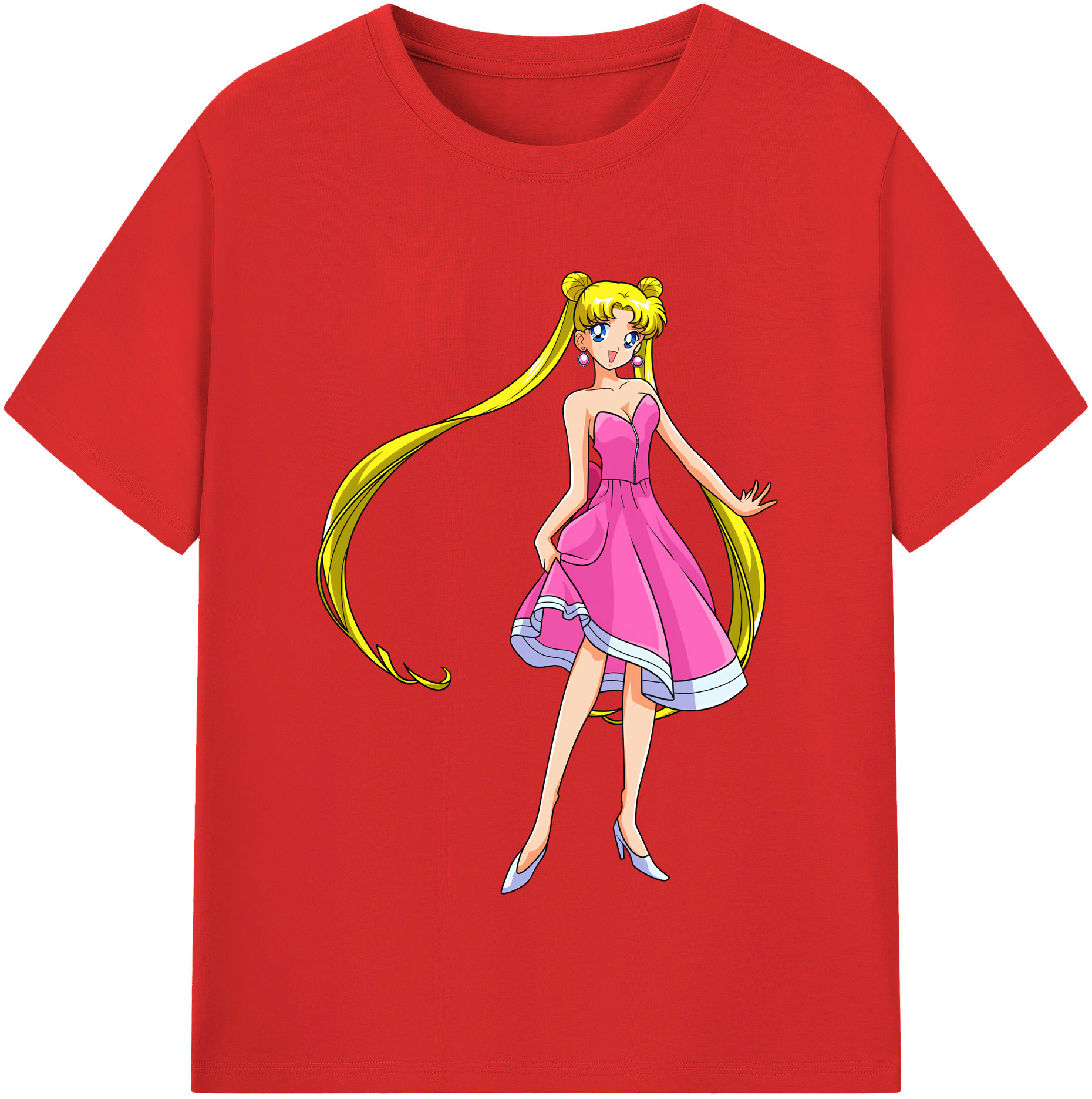 （画像用） 美少女戦士セーラームーン 愛野 美奈子 あいの みなこ Sailor Moon Aino Minako レディースカジュアルプリントTシャツ（綿100％）