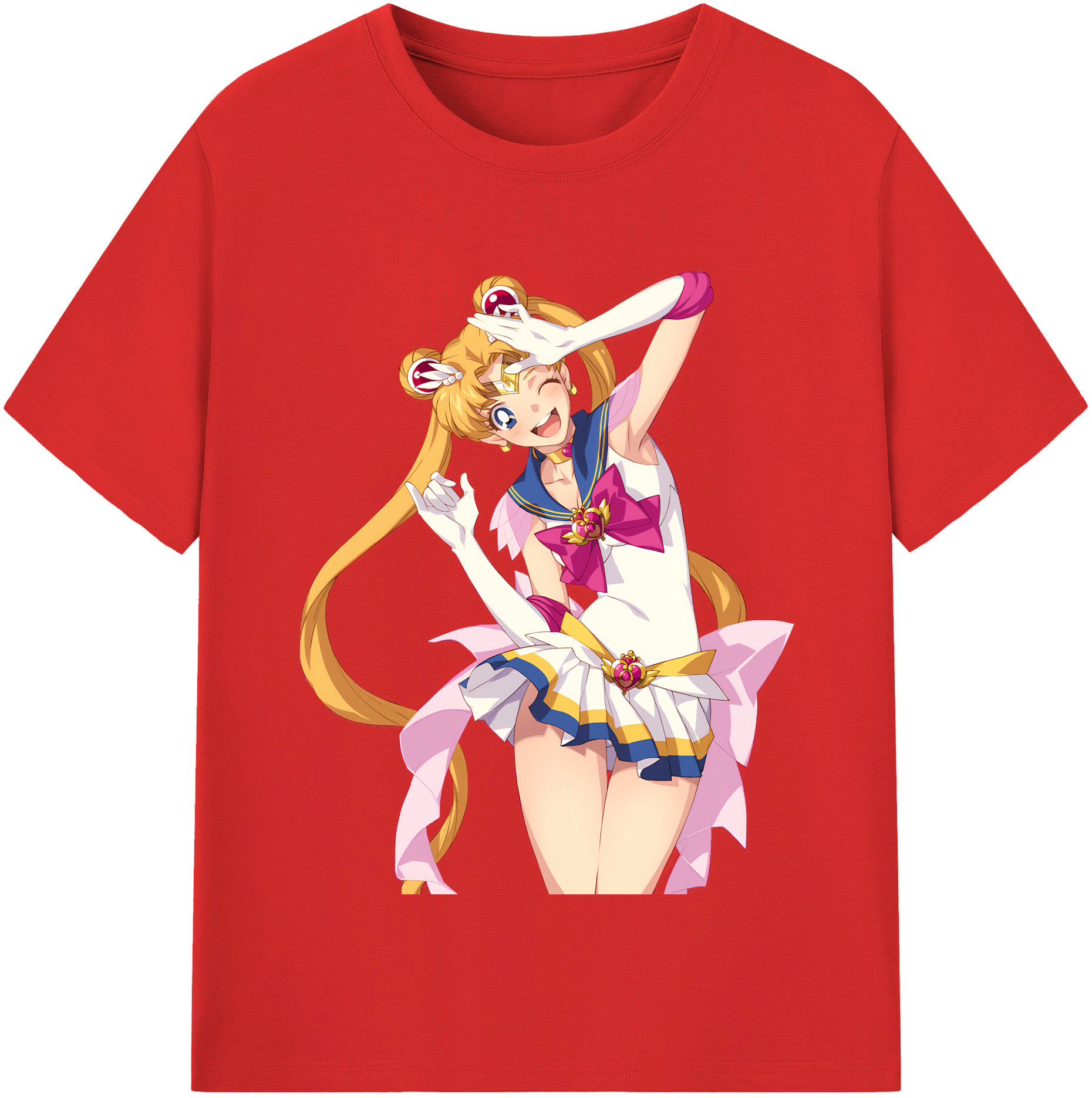 （画像用） 美少女戦士セーラームーン 月野 うさぎ つきの うさぎ Sailor Moon Tsukino Usagi レディースカジュアルプリントTシャツ（綿100％）