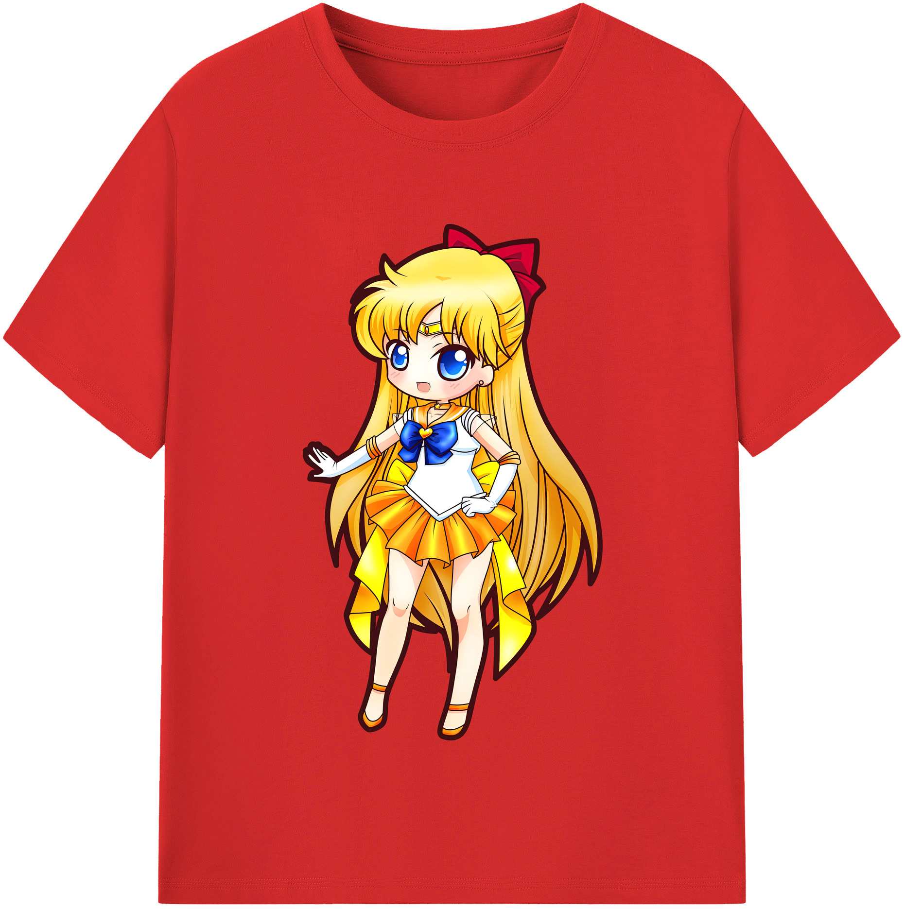 （画像用） 美少女戦士セーラームーン 愛野 美奈子 あいの みなこ Sailor Moon Aino Minako レディースカジュアルプリントTシャツ（綿100％）
