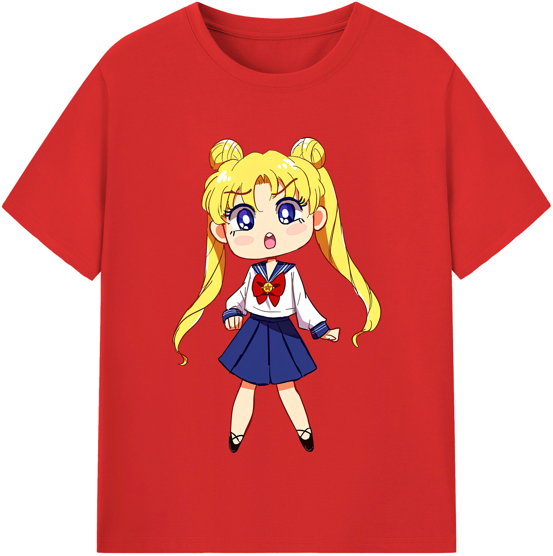 （画像用） 美少女戦士セーラームーン 愛野 美奈子 あいの みなこ Sailor Moon Aino Minako レディースカジュアルプリントTシャツ（綿100％）