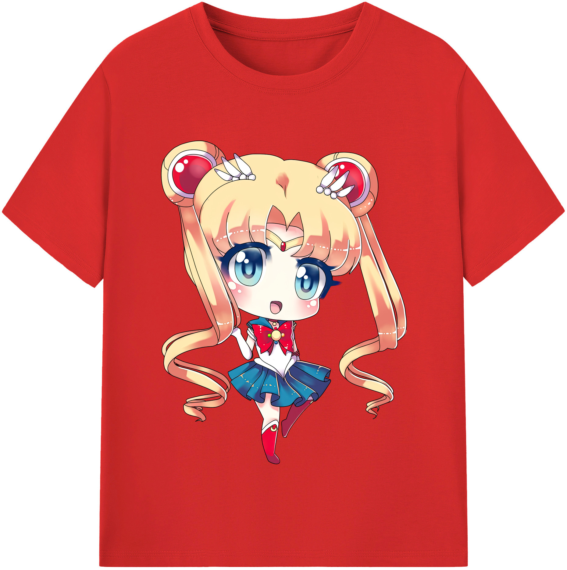 （画像用） 美少女戦士セーラームーン 月野 うさぎ つきの うさぎ Sailor Moon Tsukino Usagi レディースカジュアルプリントTシャツ（綿100％）