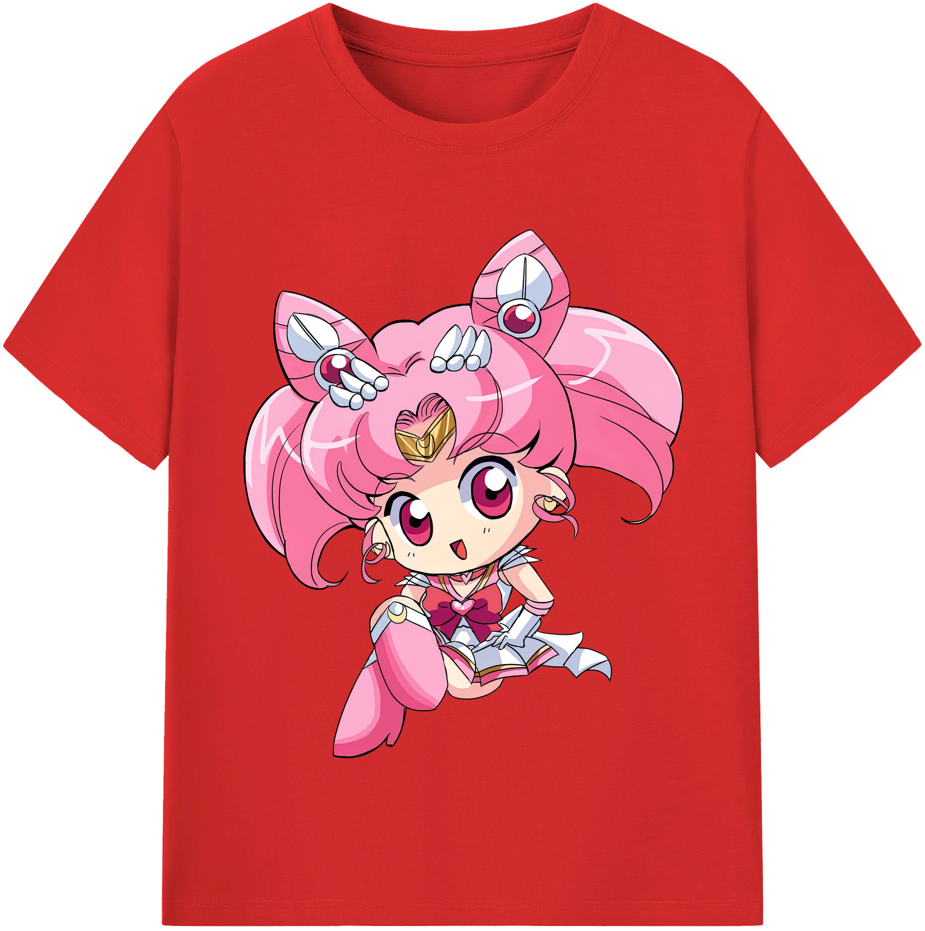 （画像用） 美少女戦士セーラームーン ちびうさ Sailor Moon Chibiusa Tsukino Usagi Small Lady Serenity レディースカジュアルプリントTシャツ（綿100％）