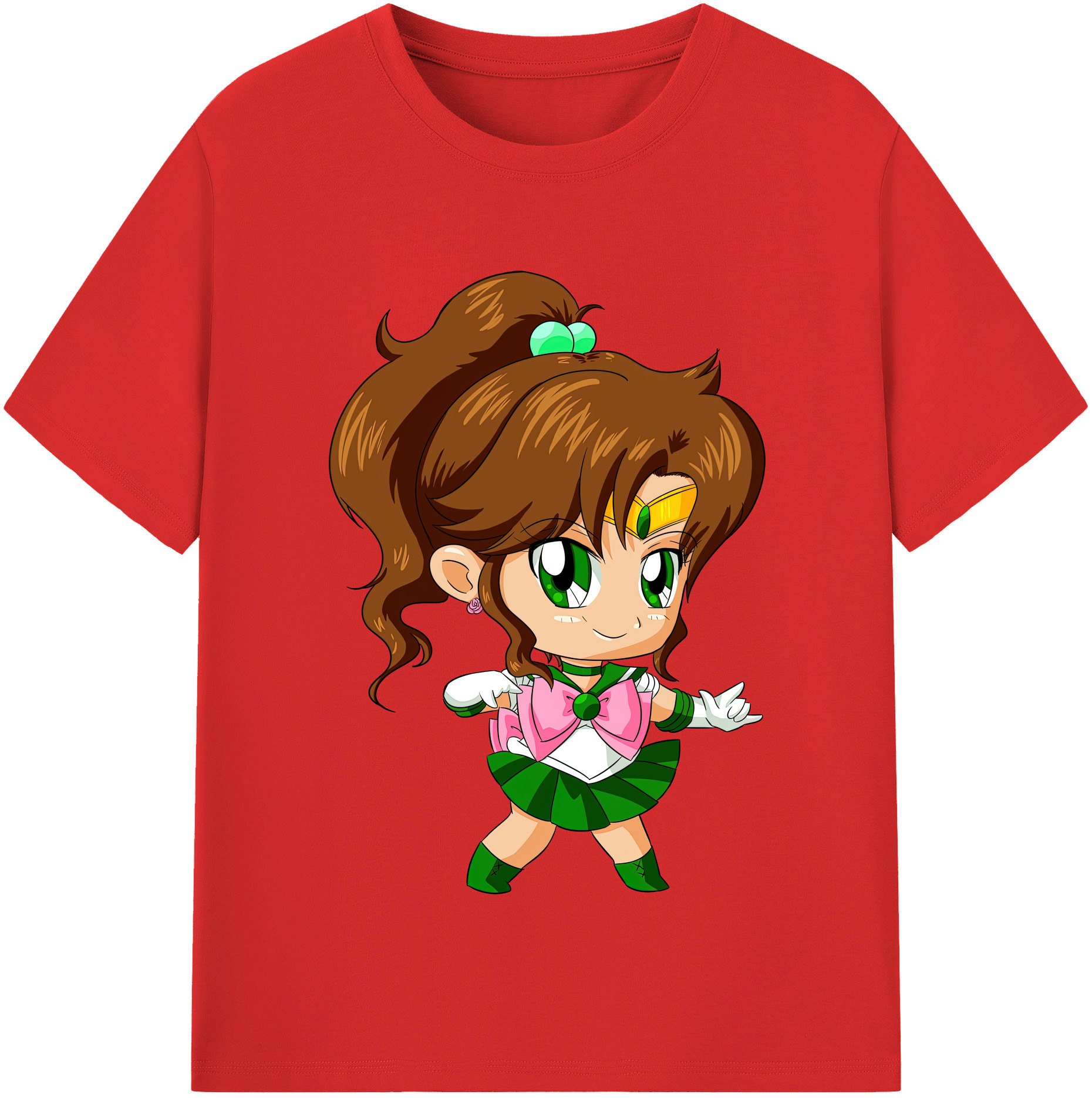 （画像用） 美少女戦士セーラームーン 木野 まこと きの まこと Sailor Moon Kino Makoto （セーラージュピター；Sailor Jupiter） レディースカジュアルプリントTシャツ（綿100％）