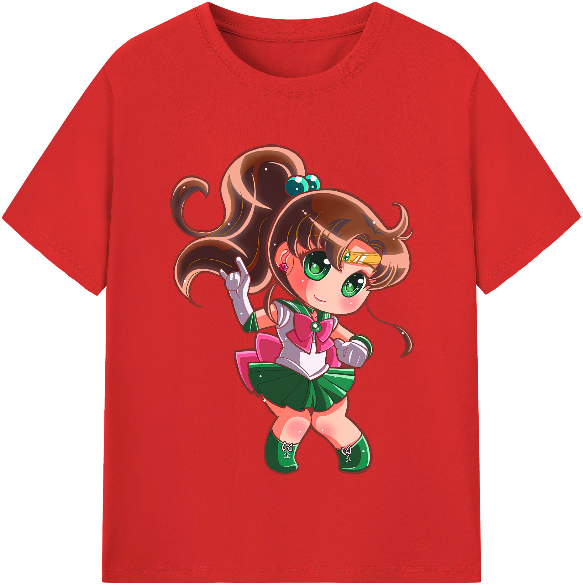 （画像用） 美少女戦士セーラームーン 木野 まこと きの まこと Sailor Moon Kino Makoto （セーラージュピター；Sailor Jupiter） レディースカジュアルプリントTシャツ（綿100％）
