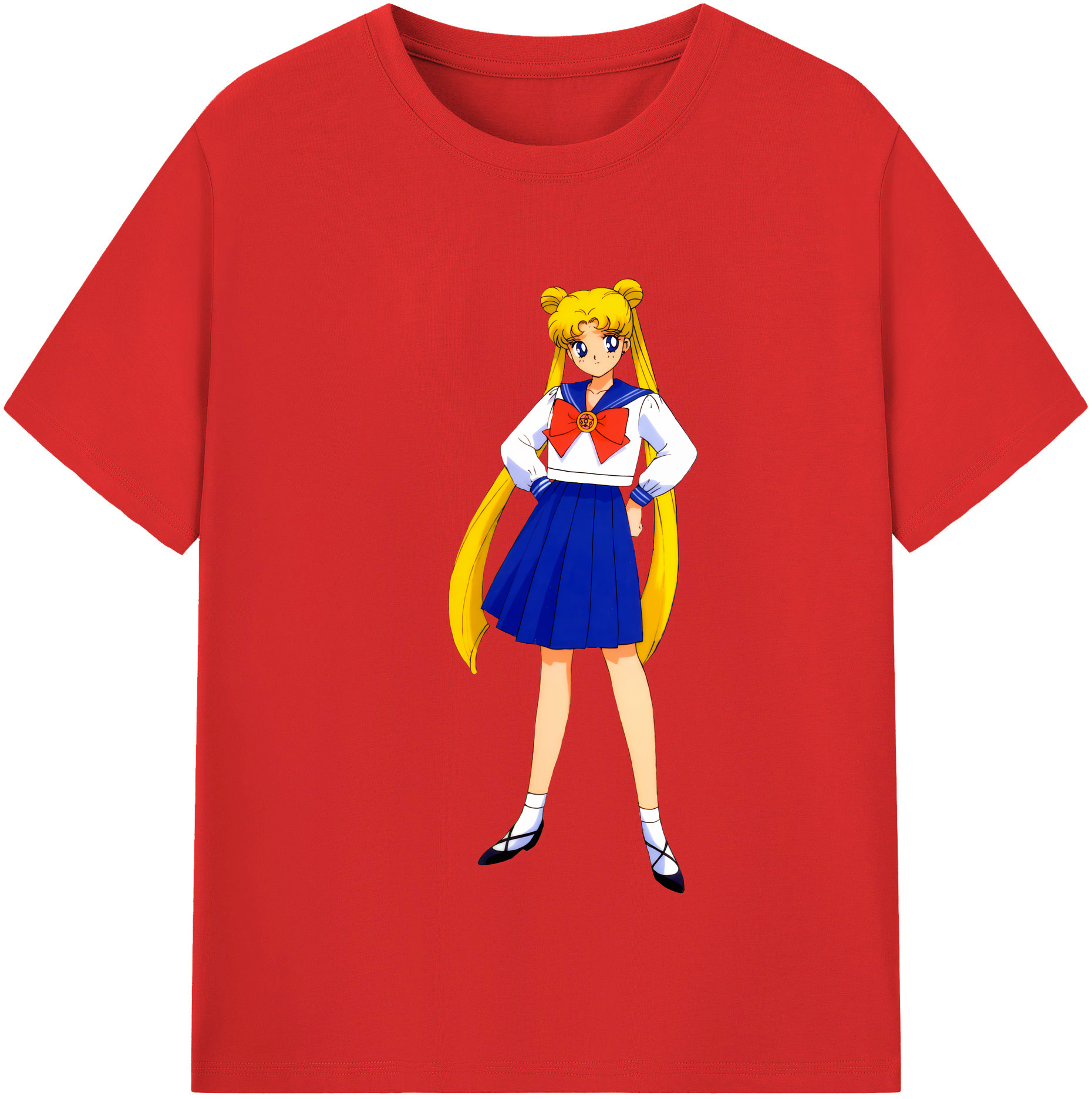 （画像用） 美少女戦士セーラームーン 愛野 美奈子 あいの みなこ Sailor Moon Aino Minako レディースカジュアルプリントTシャツ（綿100％）