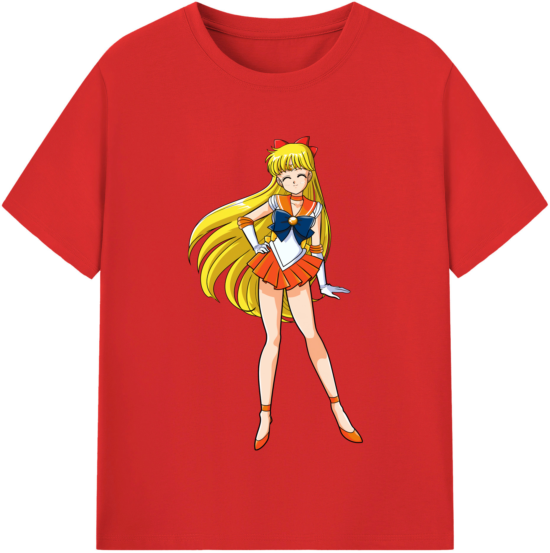 （画像用） 美少女戦士セーラームーン 愛野 美奈子 あいの みなこ Sailor Moon Aino Minako レディースカジュアルプリントTシャツ（綿100％）