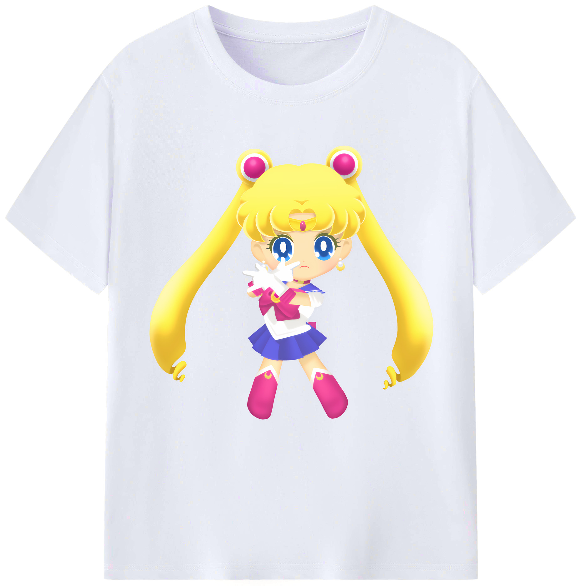 （画像用） 美少女戦士セーラームーン 月野 うさぎ つきの うさぎ Sailor Moon Tsukino Usagi レディースカジュアルプリントTシャツ（綿100％）