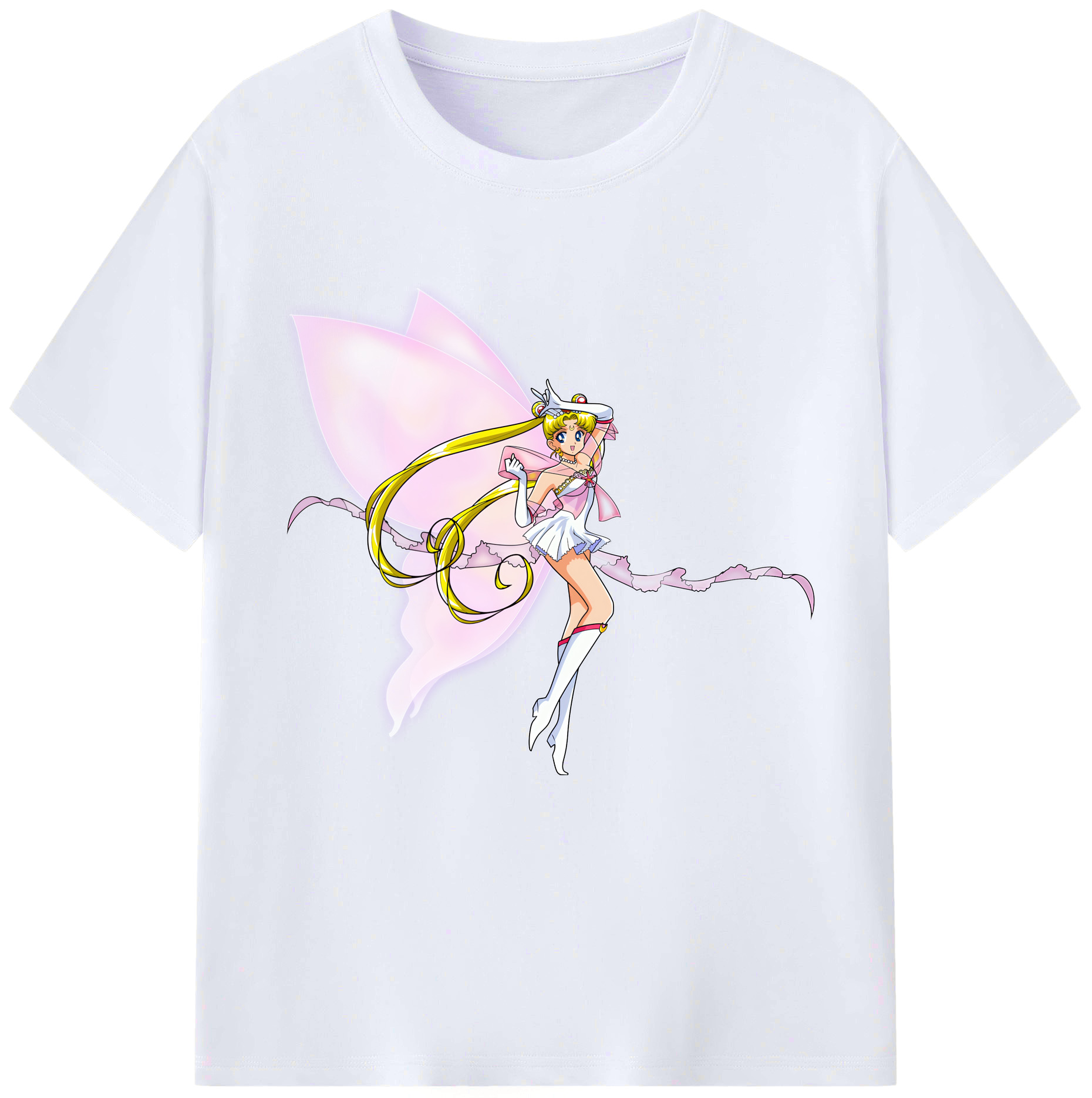 （画像用） 美少女戦士セーラームーン 月野 うさぎ つきの うさぎ Sailor Moon Tsukino Usagi レディースカジュアルプリントTシャツ（綿100％）