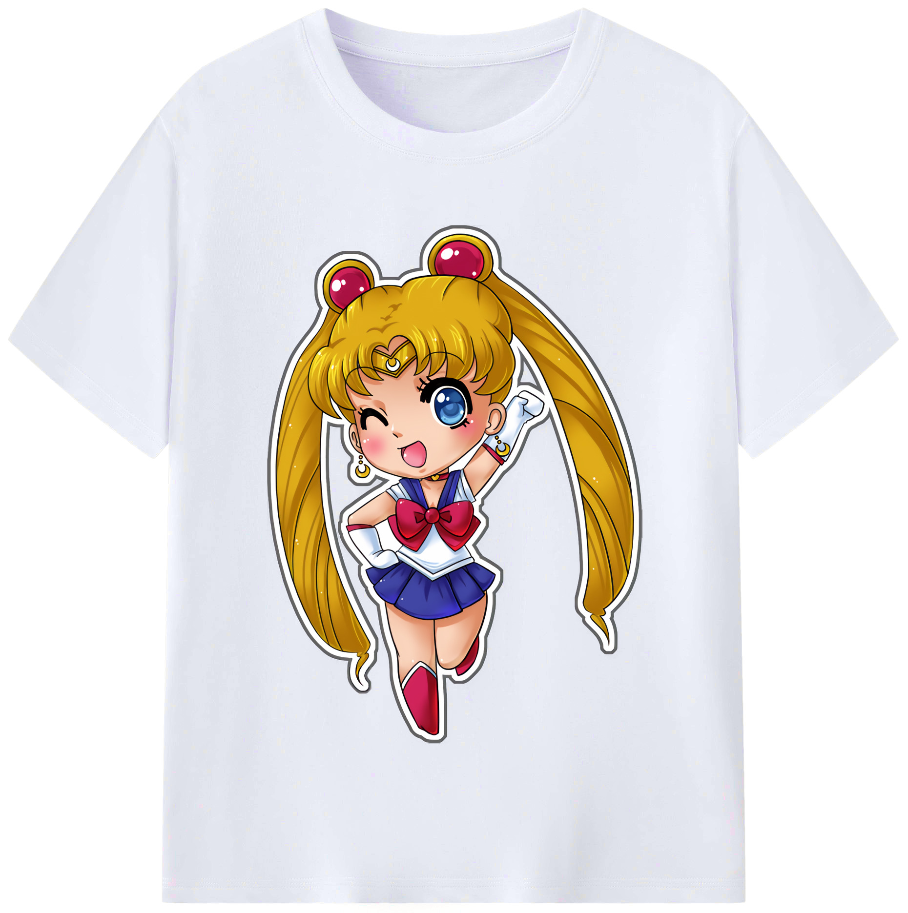 （画像用） 美少女戦士セーラームーン 月野 うさぎ つきの うさぎ Sailor Moon Tsukino Usagi レディースカジュアルプリントTシャツ（綿100％）