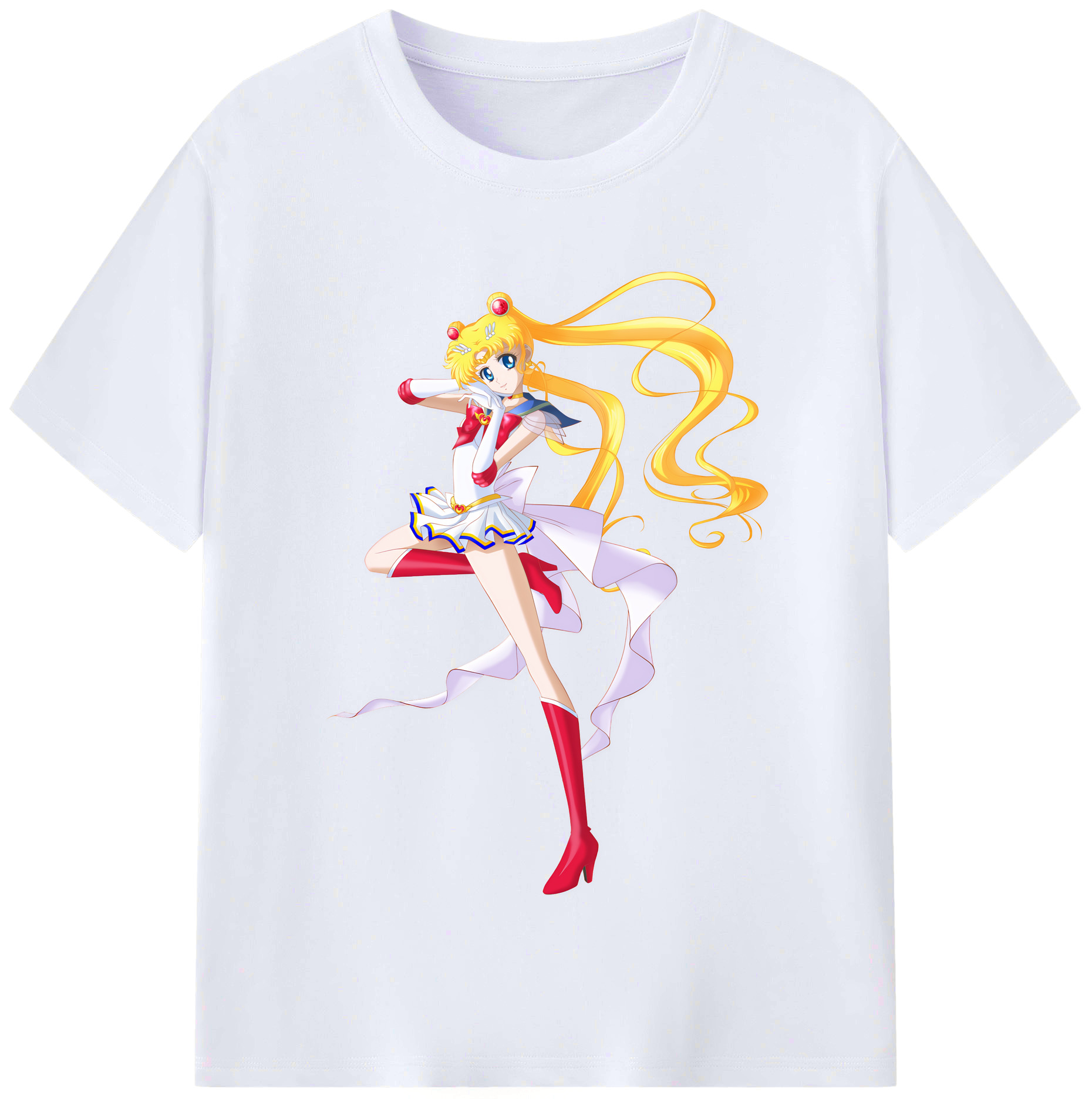 （画像用） 美少女戦士セーラームーン 月野 うさぎ つきの うさぎ Sailor Moon Tsukino Usagi レディースカジュアルプリントTシャツ（綿100％）