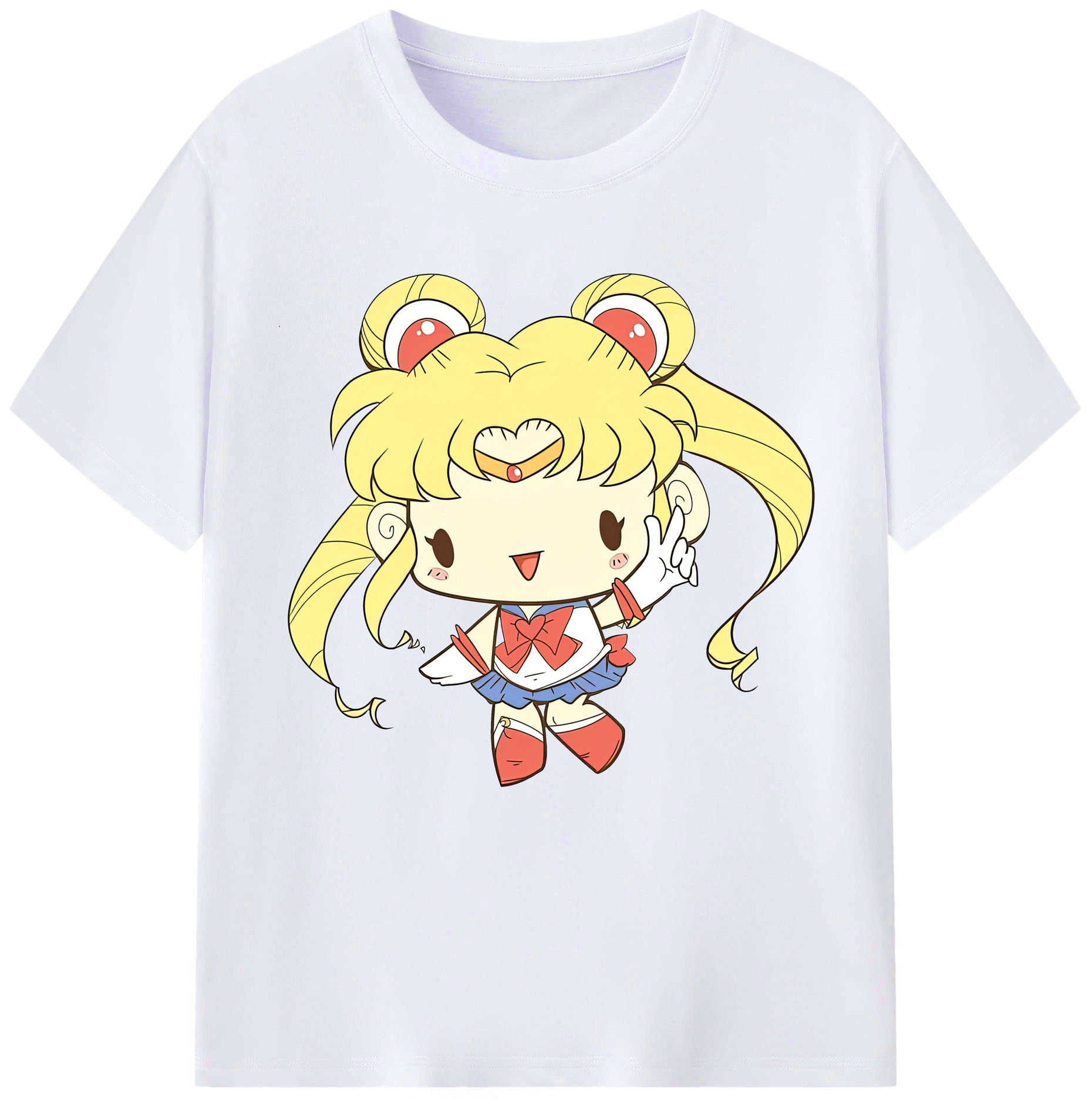 （画像用） 美少女戦士セーラームーン 月野 うさぎ つきの うさぎ Sailor Moon Tsukino Usagi レディースカジュアルプリントTシャツ（綿100％）