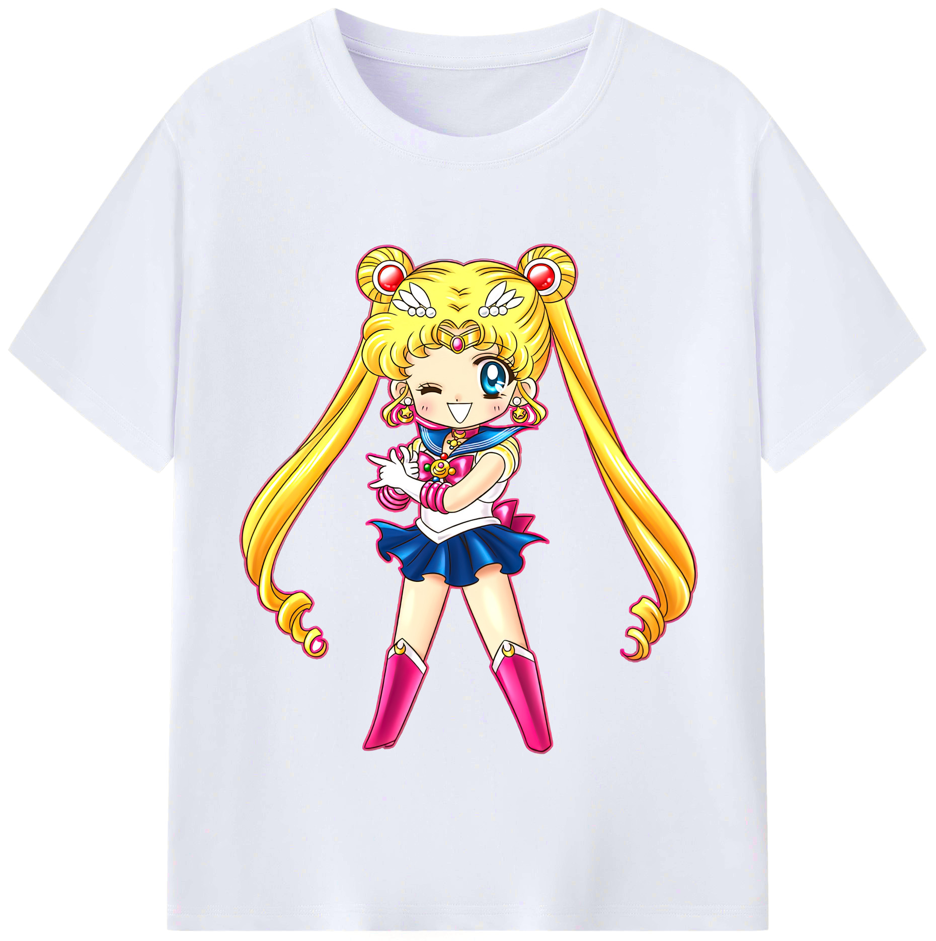 （画像用） 美少女戦士セーラームーン 月野 うさぎ つきの うさぎ Sailor Moon Tsukino Usagi レディースカジュアルプリントTシャツ（綿100％）