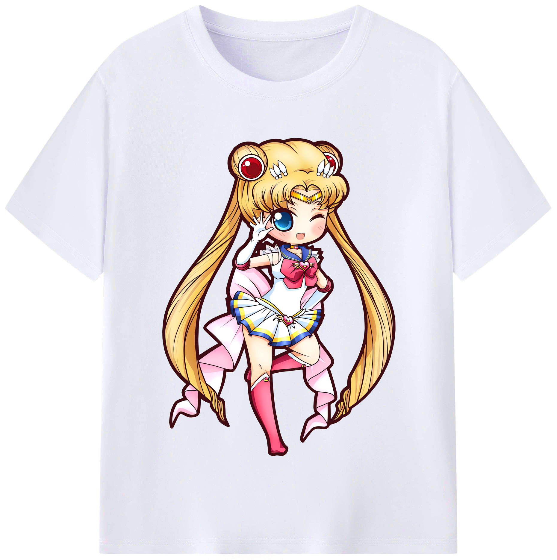 （画像用） 美少女戦士セーラームーン 月野 うさぎ つきの うさぎ Sailor Moon Tsukino Usagi レディースカジュアルプリントTシャツ（綿100％）