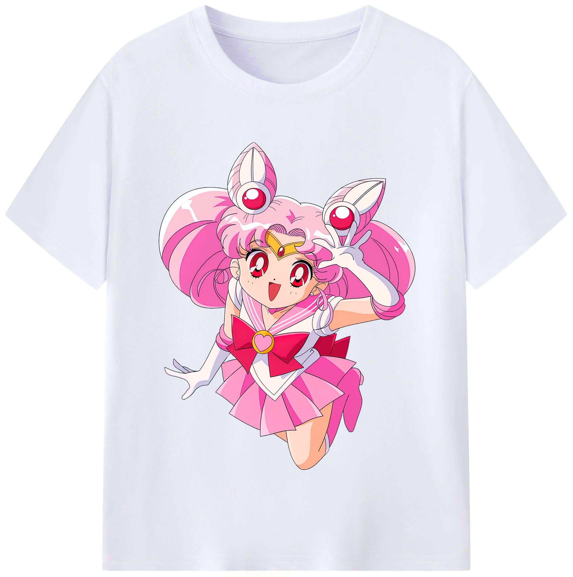 （画像用） 美少女戦士セーラームーン ちびうさ Sailor Moon Chibiusa Tsukino Usagi Small Lady Serenity レディースカジュアルプリントTシャツ（綿100％）