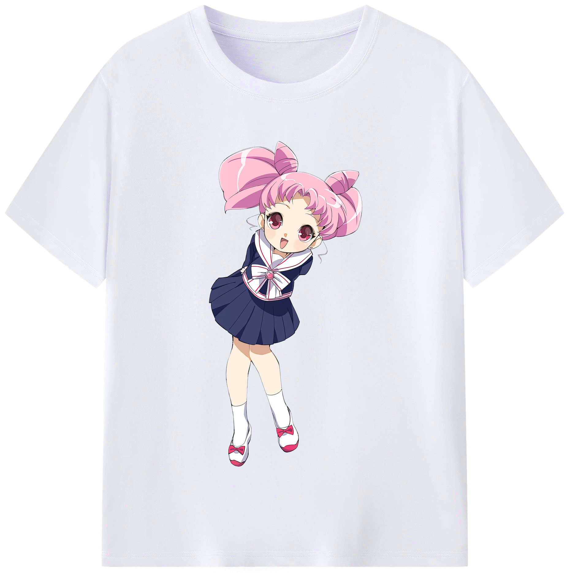 （画像用） 美少女戦士セーラームーン ちびうさ Sailor Moon Chibiusa Tsukino Usagi Small Lady Serenity レディースカジュアルプリントTシャツ（綿100％）