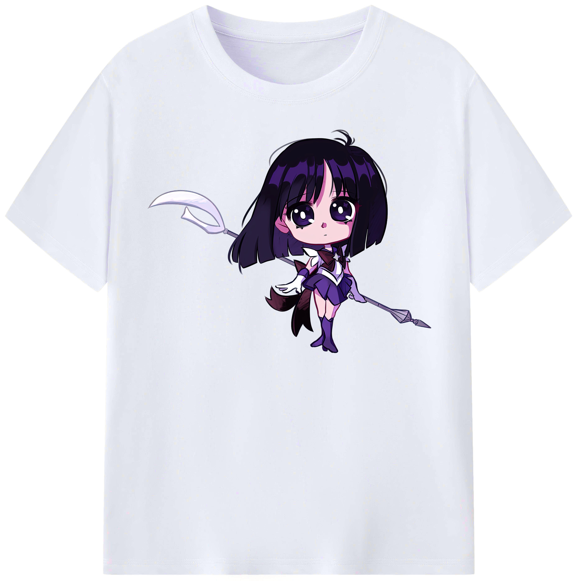 （画像用） 美少女戦士セーラームーン 土萠ほたる Sailor Moon Tomoe Hotaru （セーラーサターン；Sailor Saturn） レディースカジュアルプリントTシャツ（綿100％）