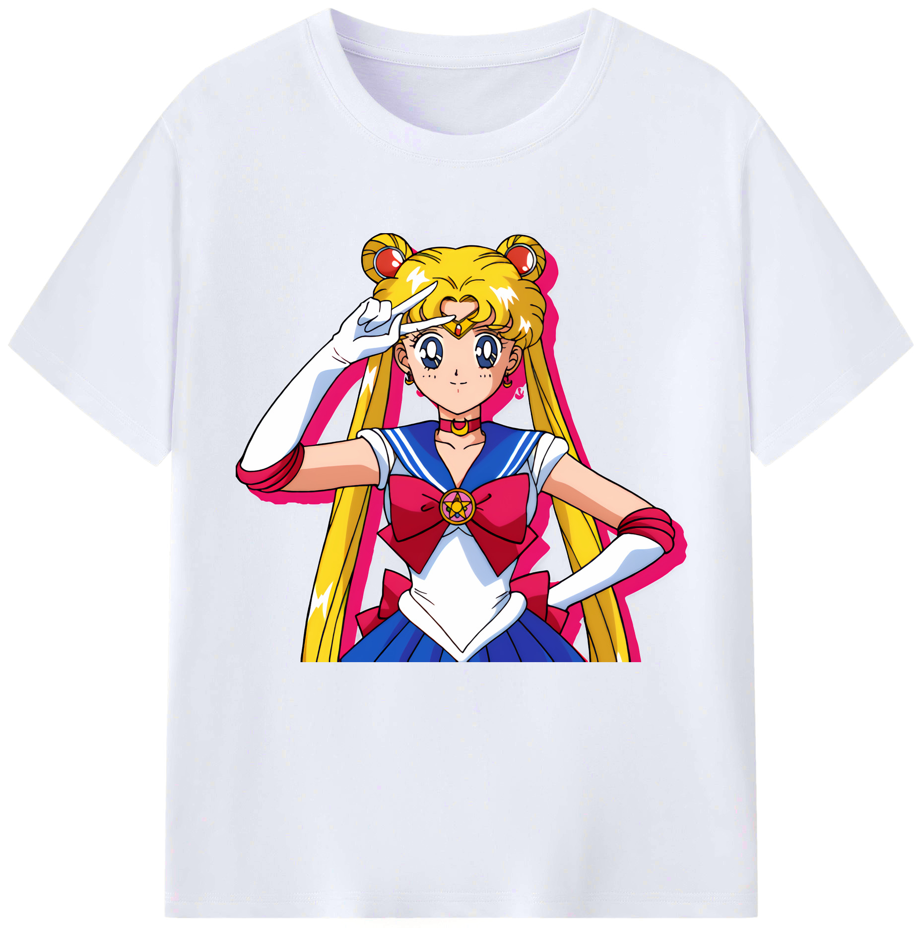 （画像用） 美少女戦士セーラームーン 月野 うさぎ つきの うさぎ Sailor Moon Tsukino Usagi レディースカジュアルプリントTシャツ（綿100％）