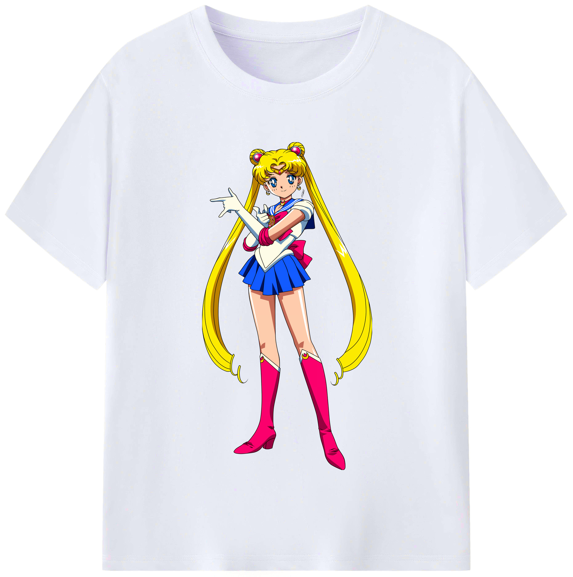 （画像用） 美少女戦士セーラームーン 月野 うさぎ つきの うさぎ Sailor Moon Tsukino Usagi レディースカジュアルプリントTシャツ（綿100％）