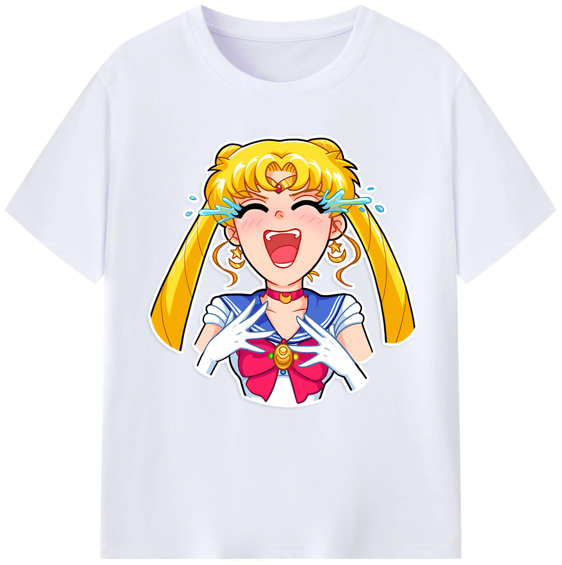 （画像用） 美少女戦士セーラームーン 月野 うさぎ つきの うさぎ Sailor Moon Tsukino Usagi レディースカジュアルプリントTシャツ（綿100％）