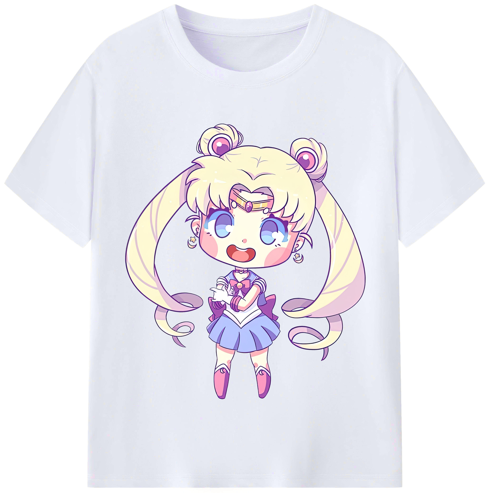 （画像用） 美少女戦士セーラームーン 月野 うさぎ つきの うさぎ Sailor Moon Tsukino Usagi レディースカジュアルプリントTシャツ（綿100％）
