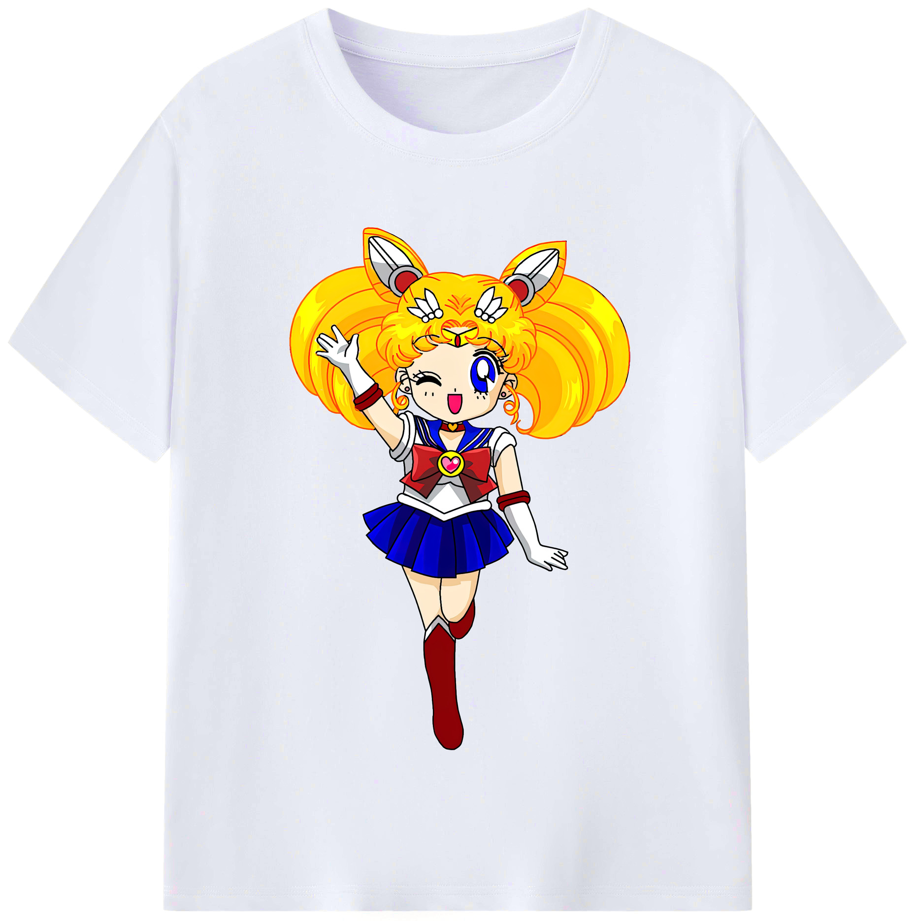 （画像用） 美少女戦士セーラームーン 月野 うさぎ つきの うさぎ Sailor Moon Tsukino Usagi レディースカジュアルプリントTシャツ（綿100％）