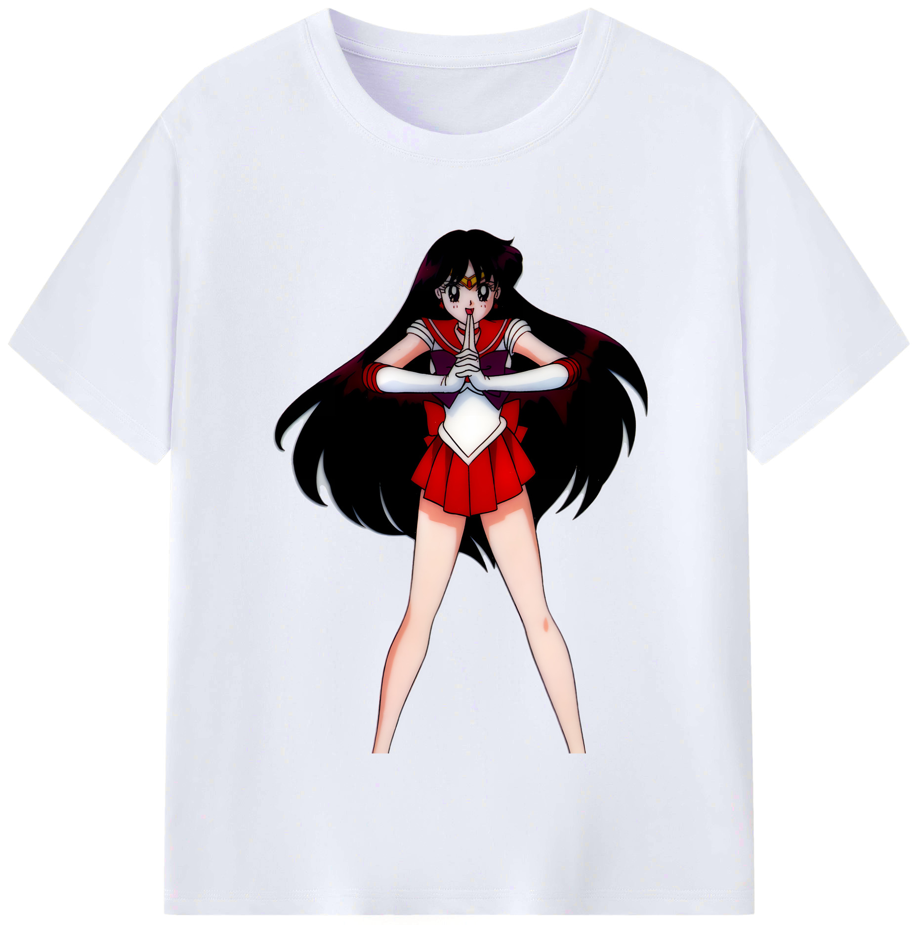 （画像用） 美少女戦士セーラームーン 火野レイ ひの レイ Sailor Moon Hino Rei （セーラーマーズ,Sailor Mars） レディースカジュアルプリントTシャツ（綿100％）