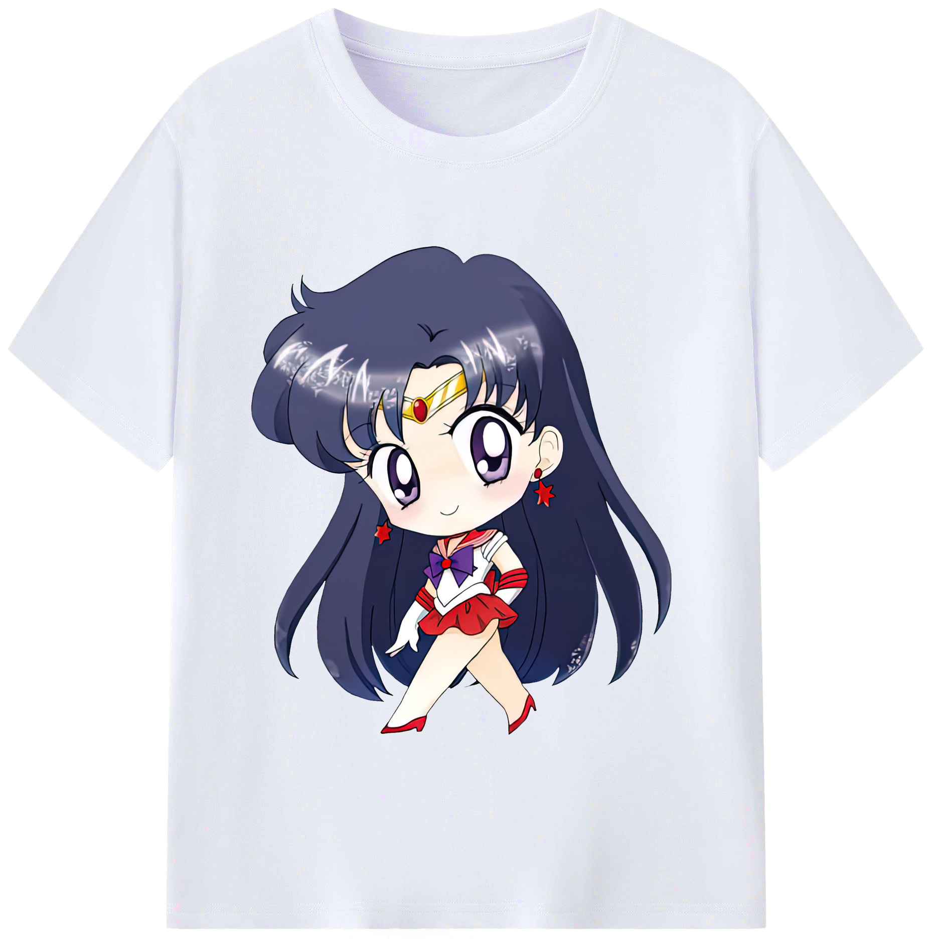 （画像用） 美少女戦士セーラームーン 火野レイ ひの レイ Sailor Moon Hino Rei （セーラーマーズ,Sailor Mars） レディースカジュアルプリントTシャツ（綿100％）