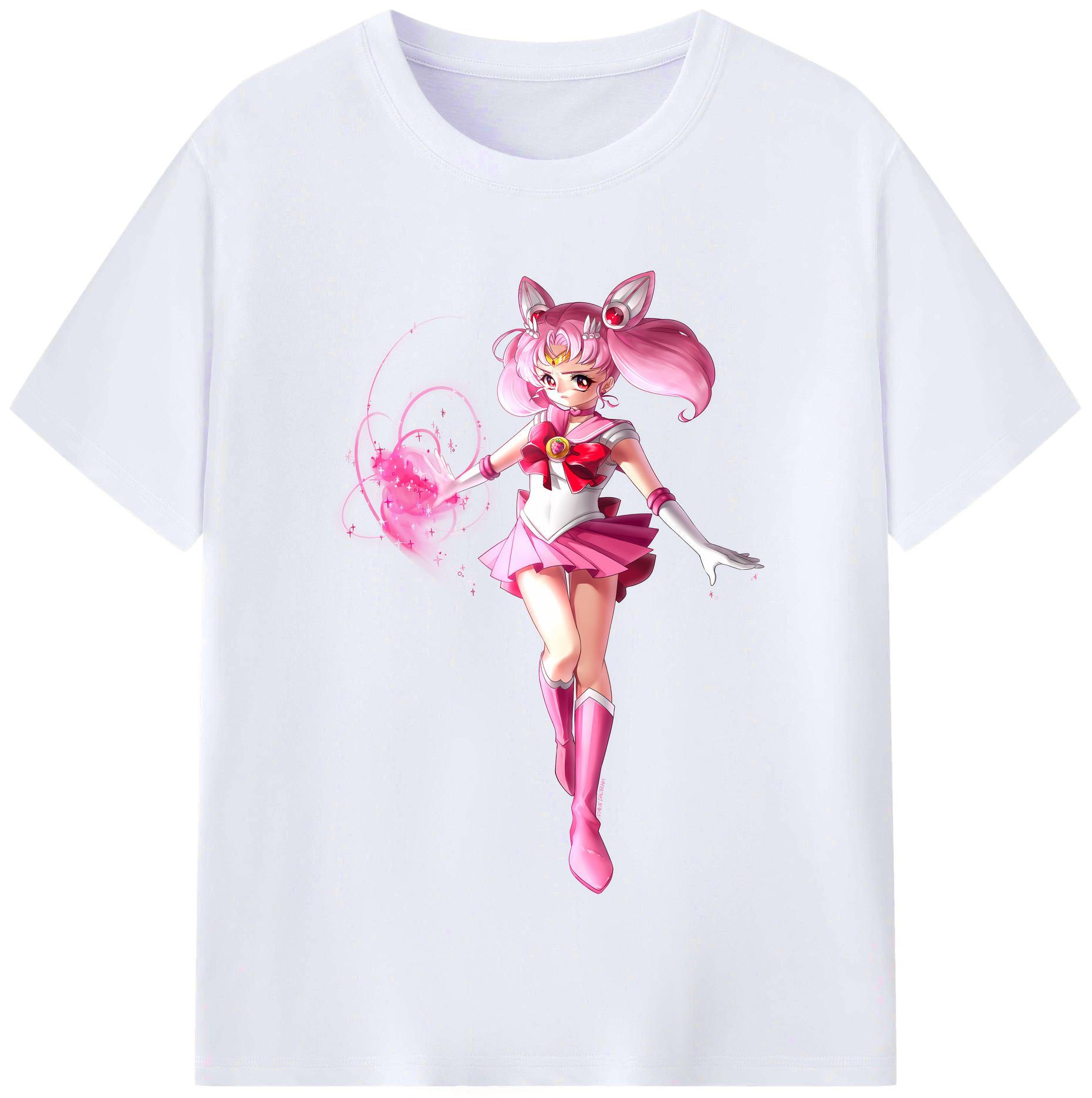 （画像用） 美少女戦士セーラームーン ちびうさ Sailor Moon Chibiusa Tsukino Usagi Small Lady Serenity レディースカジュアルプリントTシャツ（綿100％）