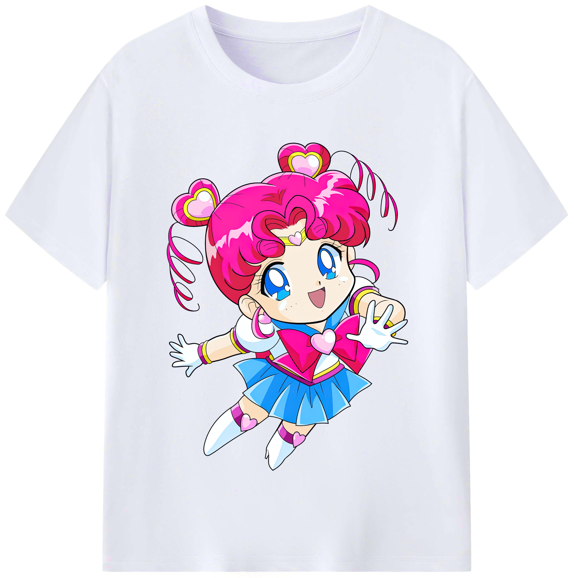 （画像用） 美少女戦士セーラームーン ちびうさ Sailor Moon Chibiusa Tsukino Usagi Small Lady Serenity レディースカジュアルプリントTシャツ（綿100％）